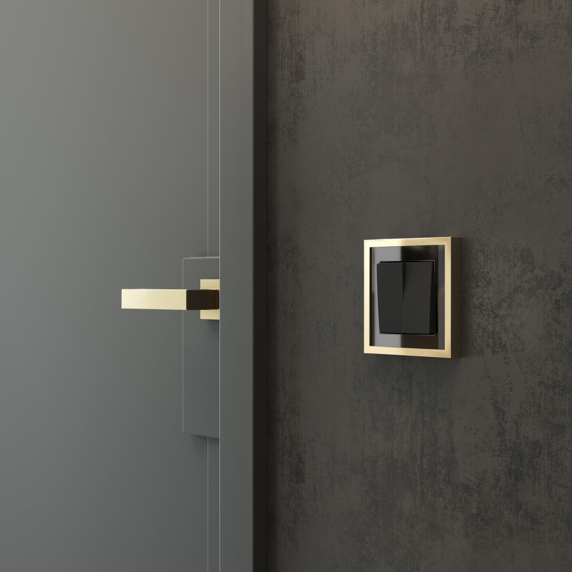 Рамка на 1 пост Baguette (черный/латунь) Werkel