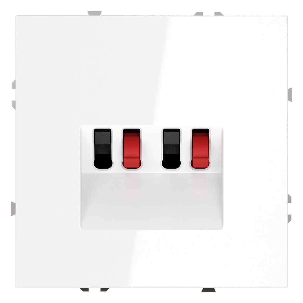 Розетка акустическая встраиваемая VOLTUM S70 4-местная, (белый глянцевый)