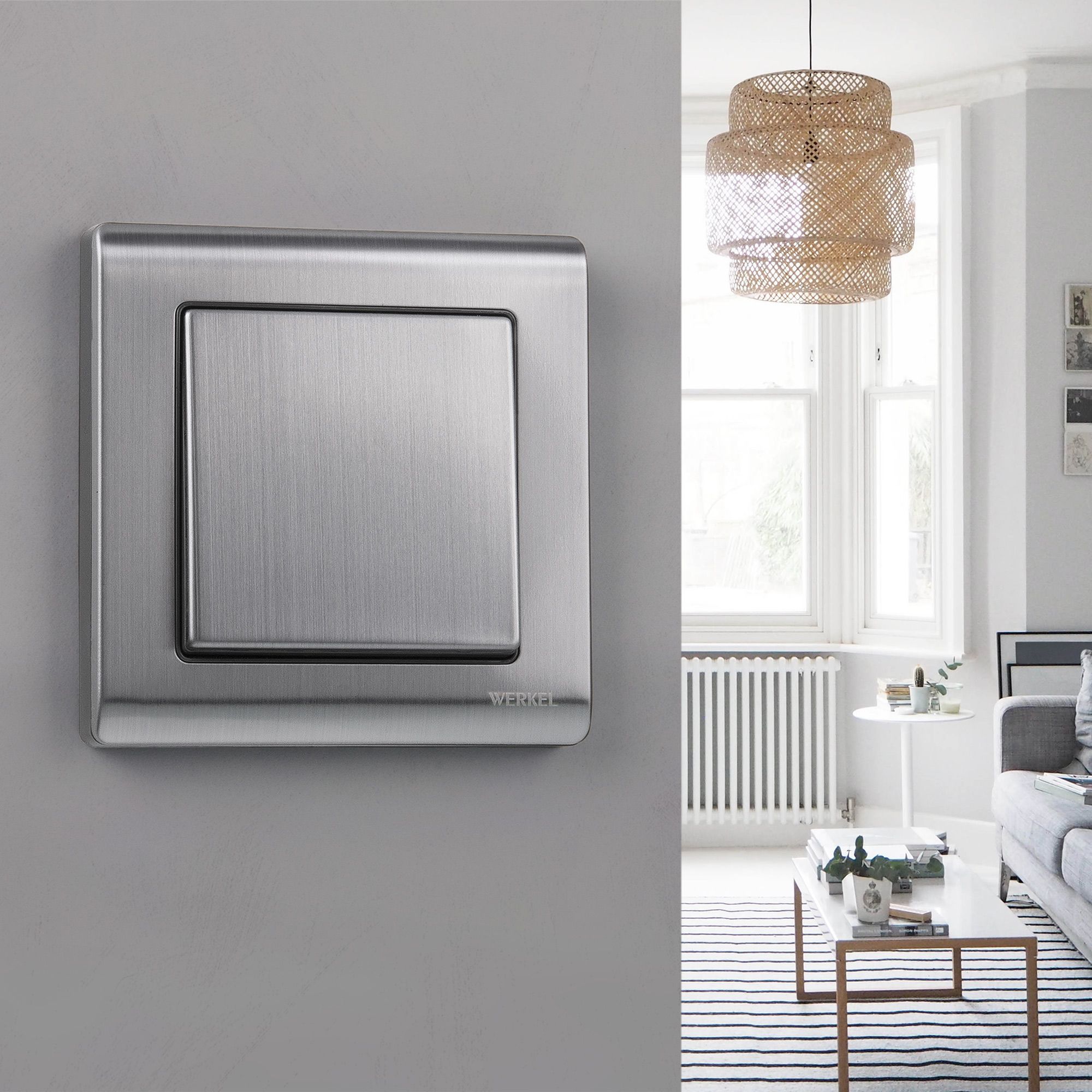 Выключатель одноклавишный проходной (глянцевый никель) Werkel