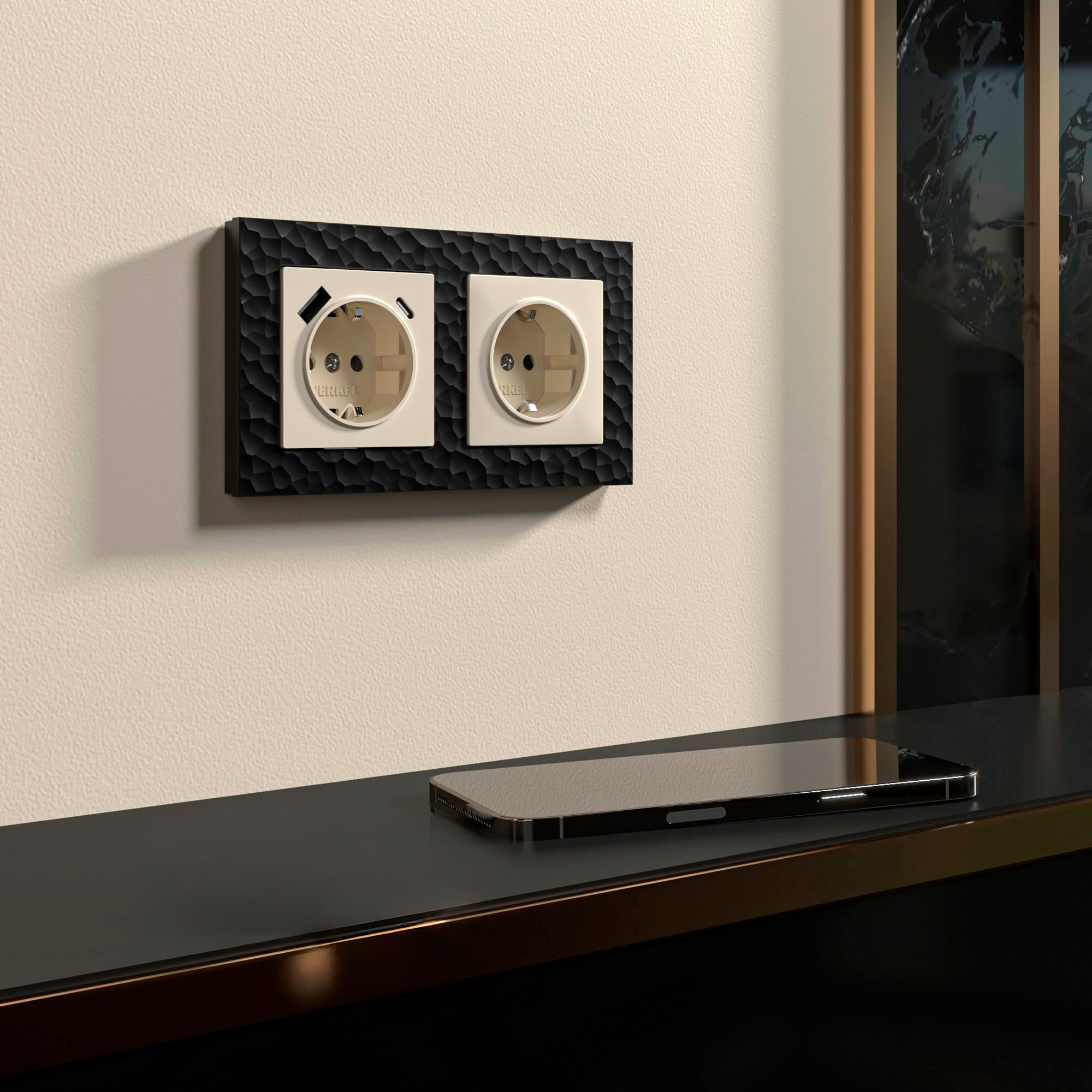 Рамка на 2 поста Hammer  (черный) Werkel