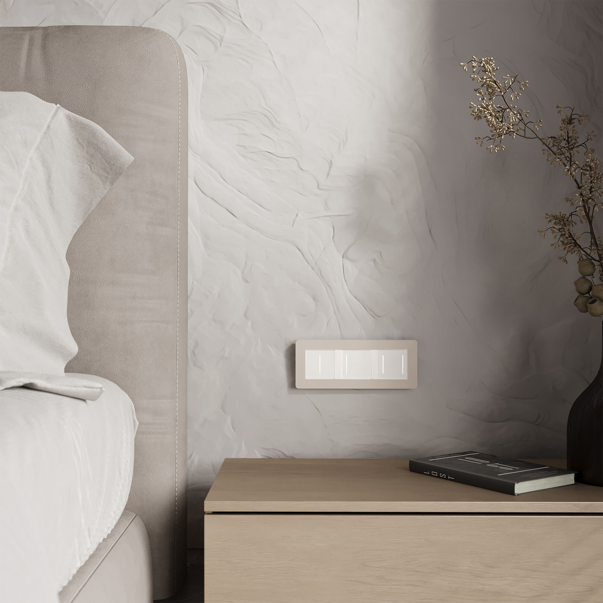 Рамка на 3 поста Split (айвори/белый, soft-touch) Werkel