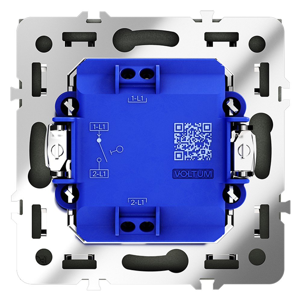 Выключатель встраиваемый VOLTUM S70 одноклавишный 10А, (графит)
