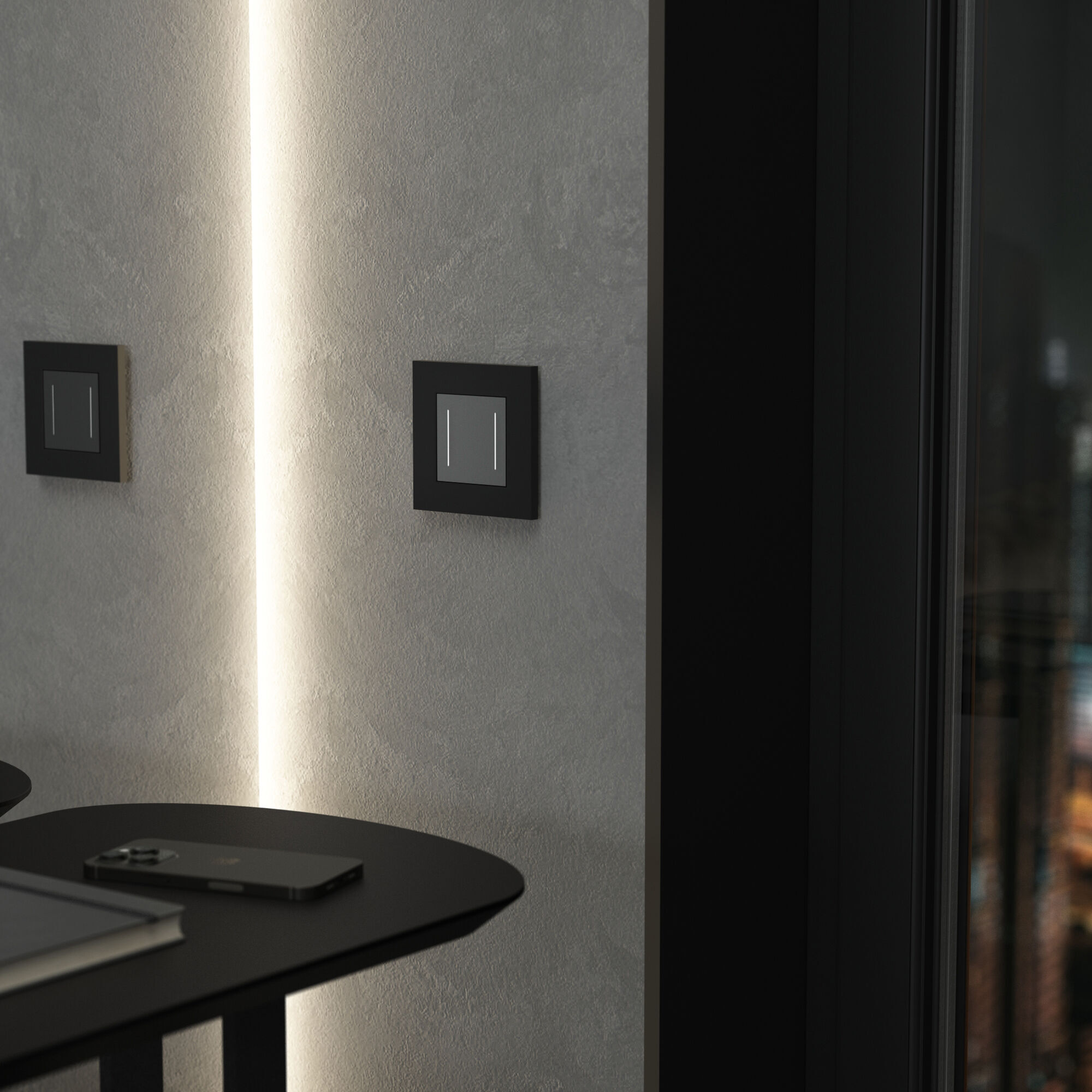 Рамка на 1 пост Slab (черный софт) Werkel