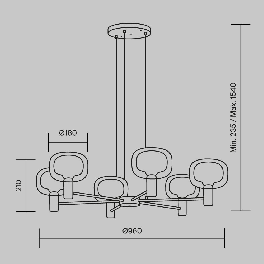 Подвесной светильник Maytoni Vision MOD411PL-06G