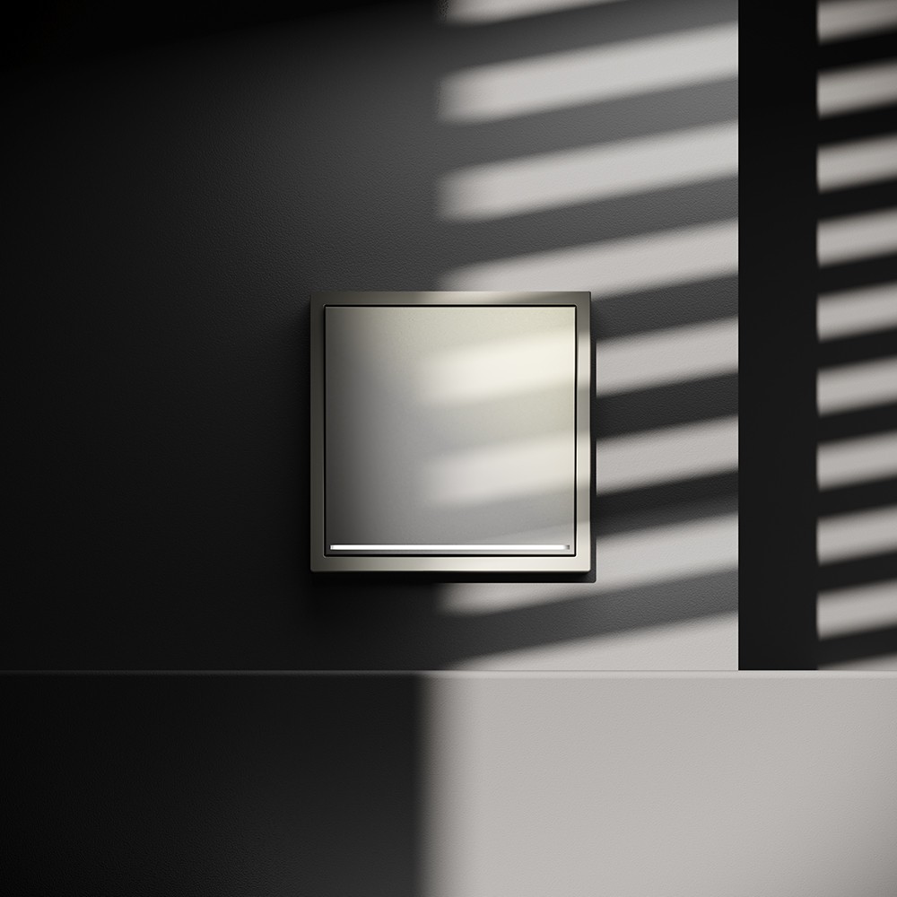 Выключатель встраиваемый VOLTUM S70 одноклавишный с подсветкой 10А, (шелк)