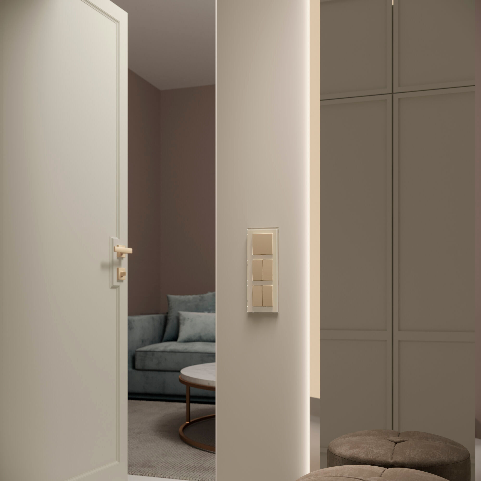 Рамка на 3 поста (молочный, стекло) Werkel