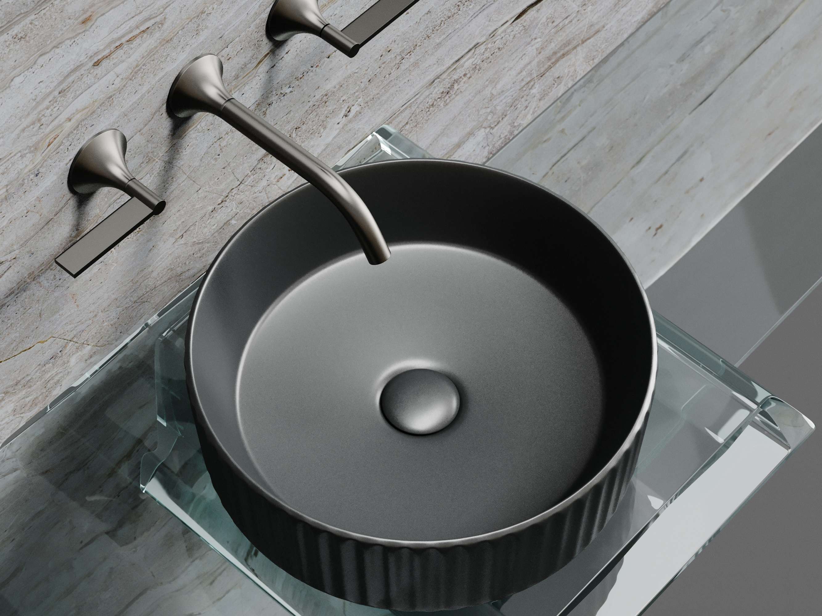 Умывальник чаша накладная круглая CN6057MDH