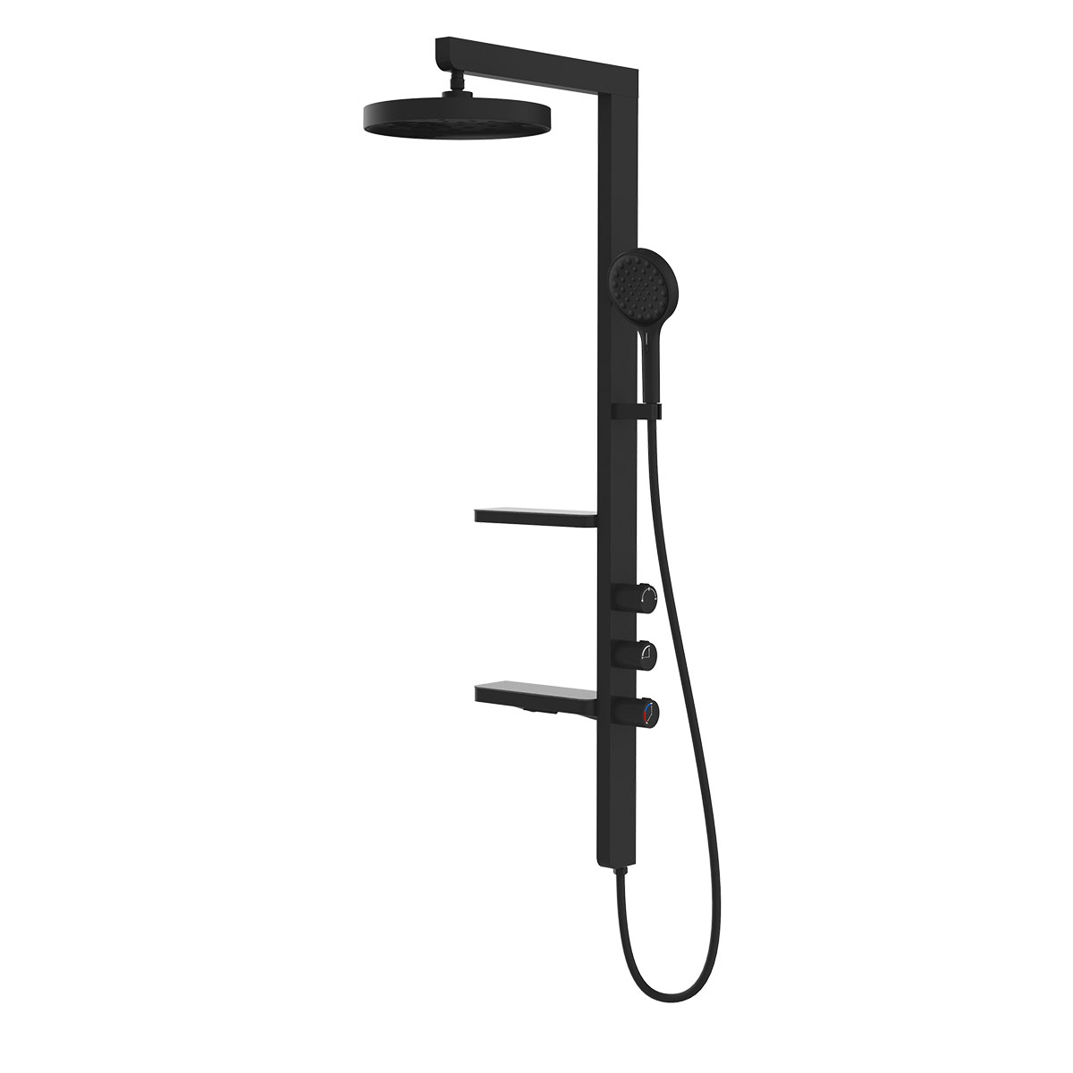 Душевая стойка Vincea Inspire VSFS-3I11MB настенная цвет черный матовый