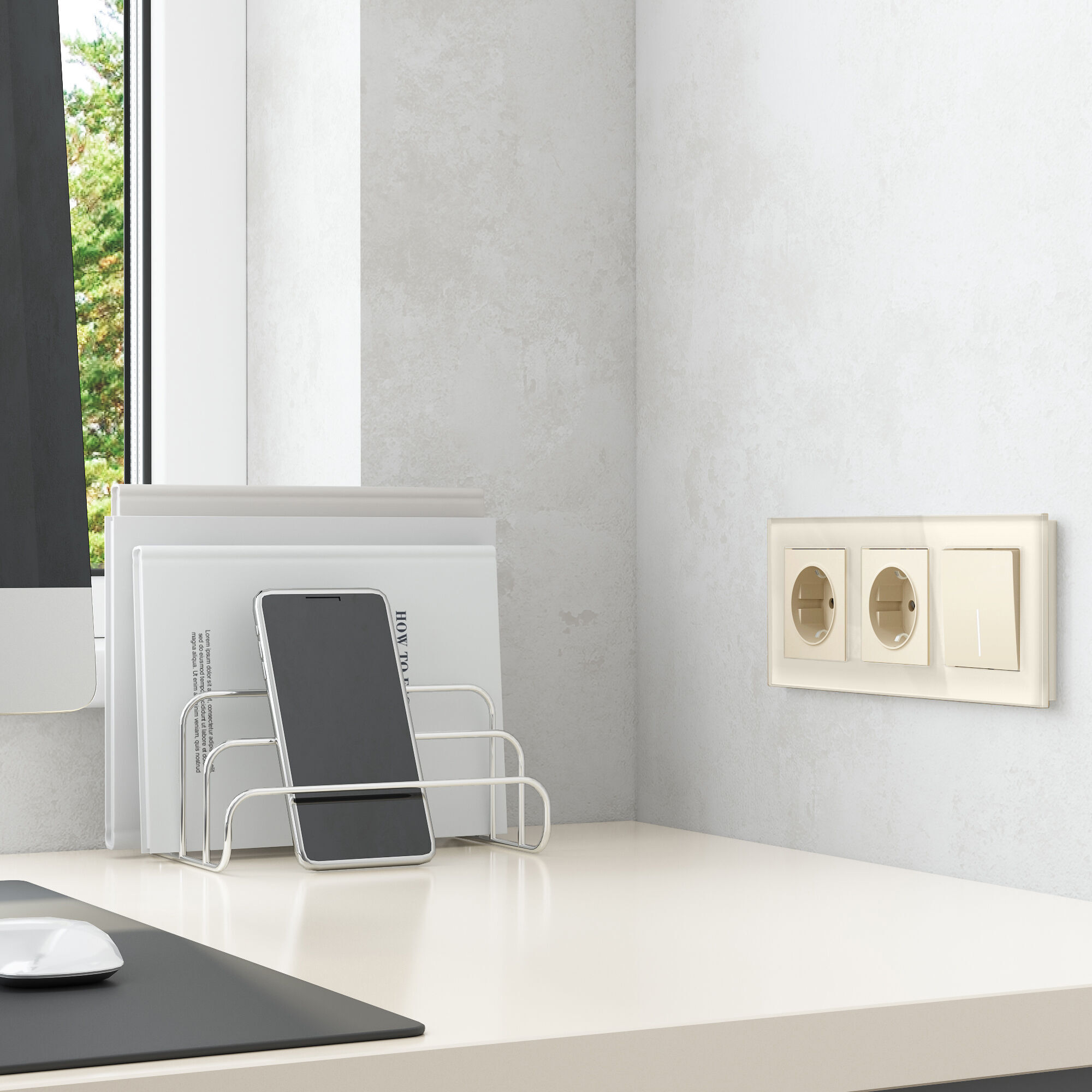 Рамка на 3 поста (молочный, стекло) Werkel