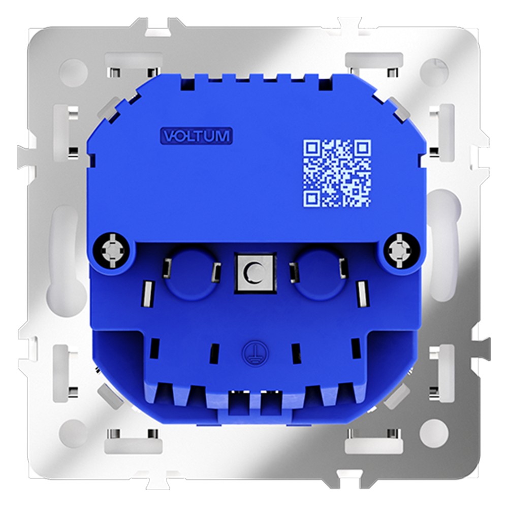 Розетка встраиваемая VOLTUM S70 с заземлением и защитными шторками, 16А, с USB, A+A, (белый матовый)