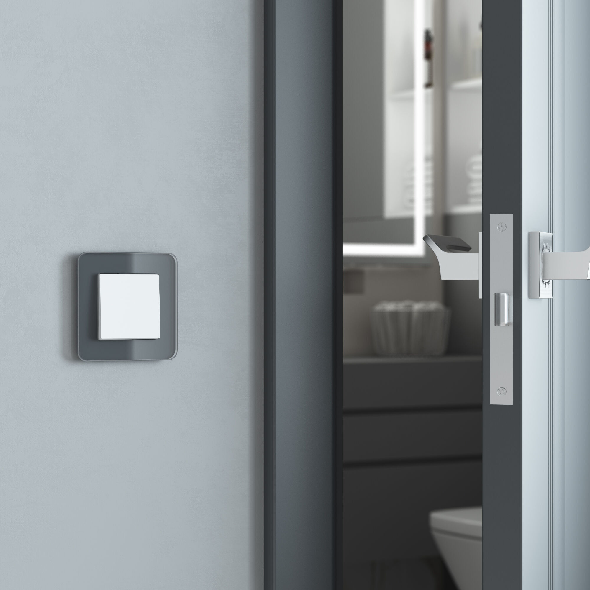 Выключатель одноклавишный проходной (белый матовый) Werkel