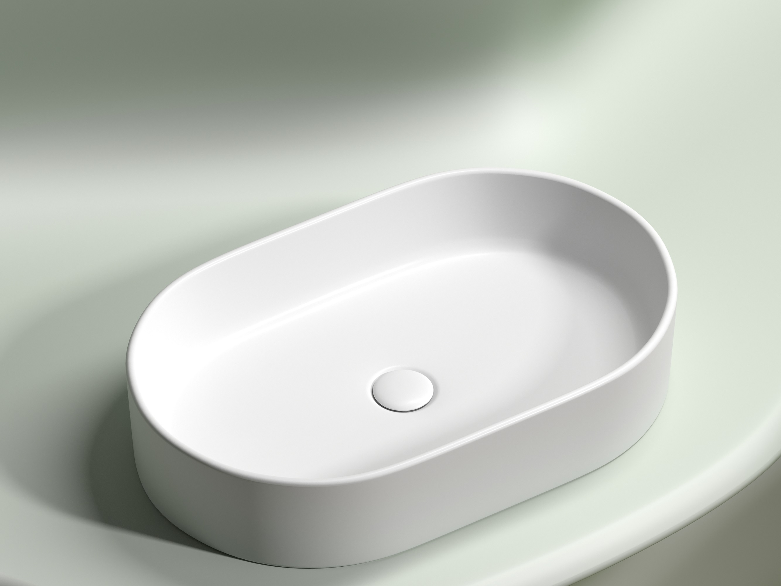 Умывальник чаша накладная овальная CN6048MW