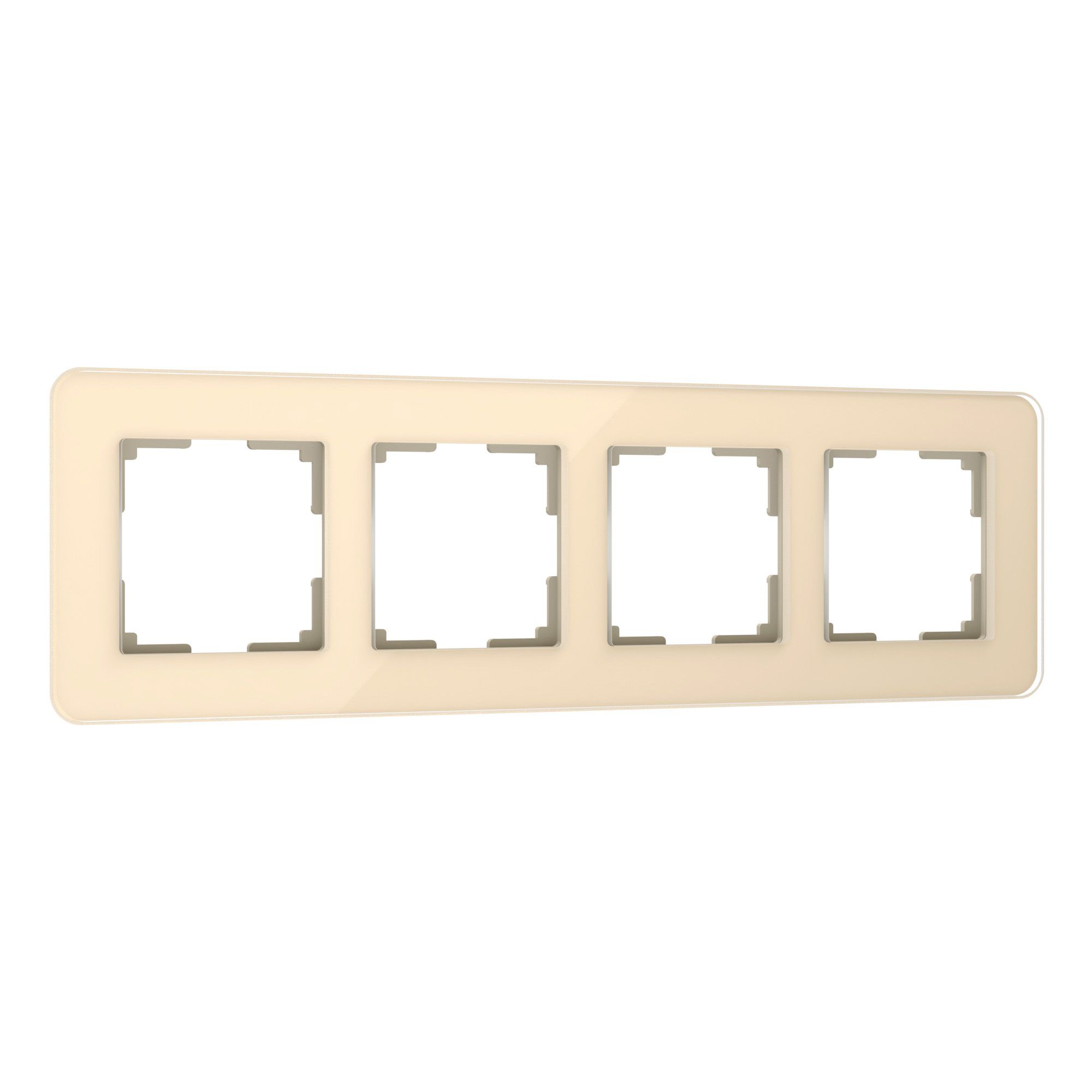 Рамка из стекла на 4 поста Elite айвори Werkel