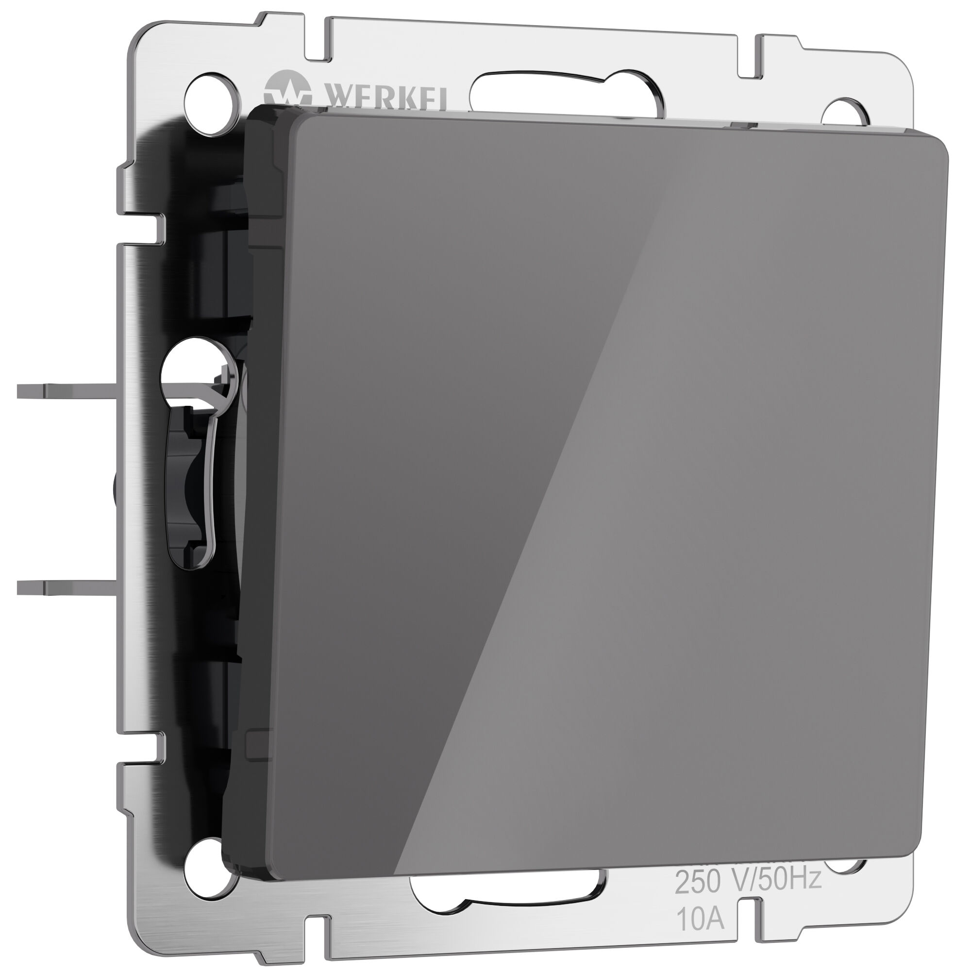 Выключатель одноклавишный проходной (графит акрил) Werkel