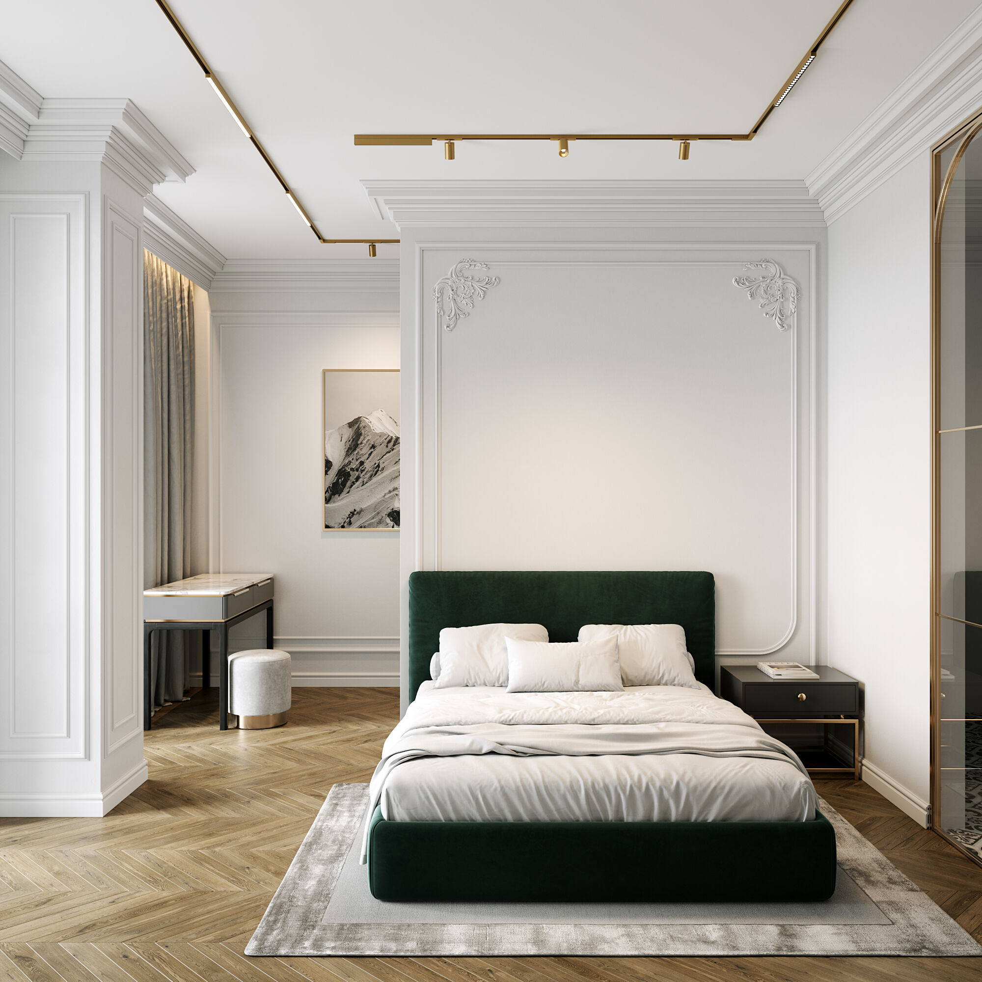 Brass Line Трековый поворотный светильник 10W 3000K латунь