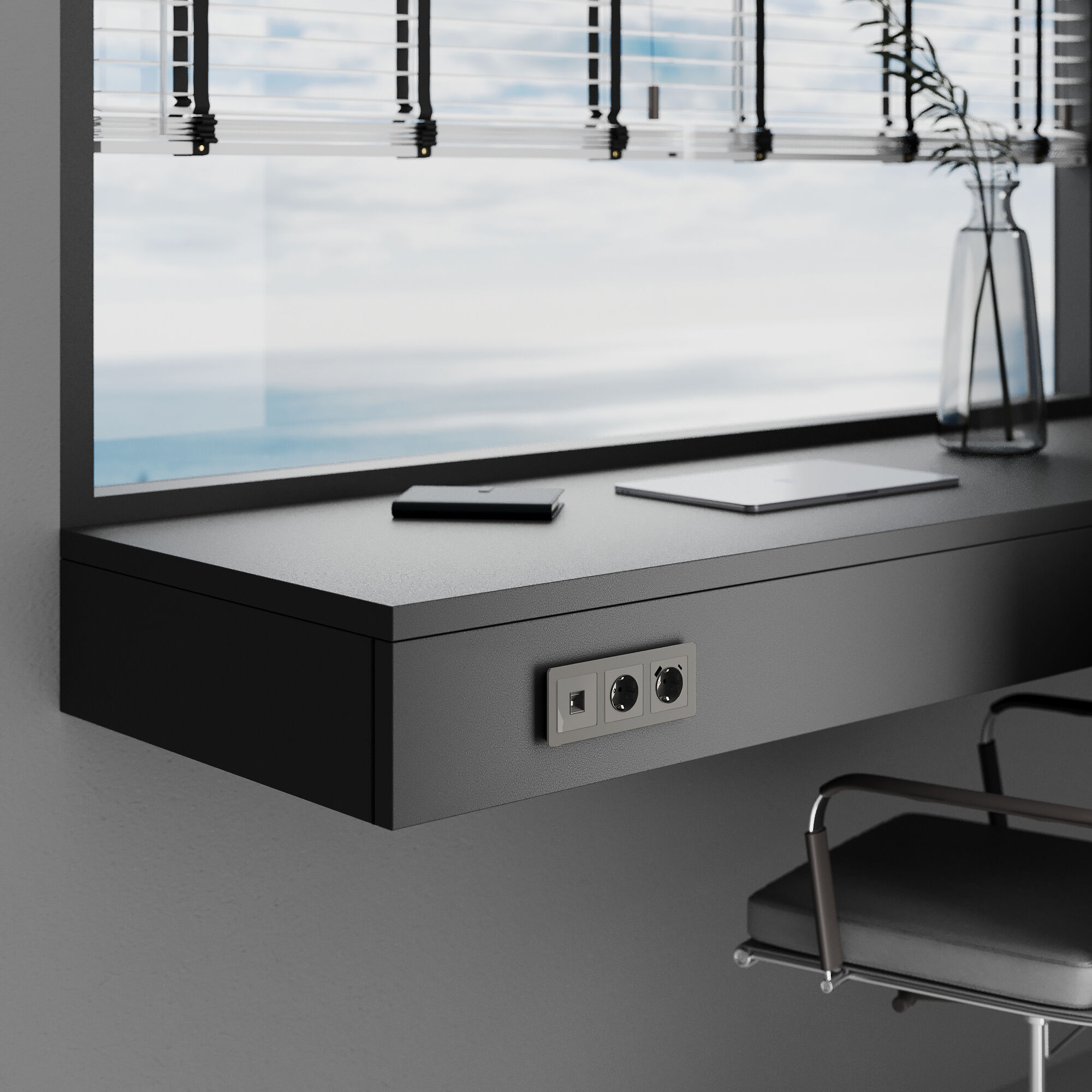 Розетка Ethernet RJ-45 (графит акрил) Werkel