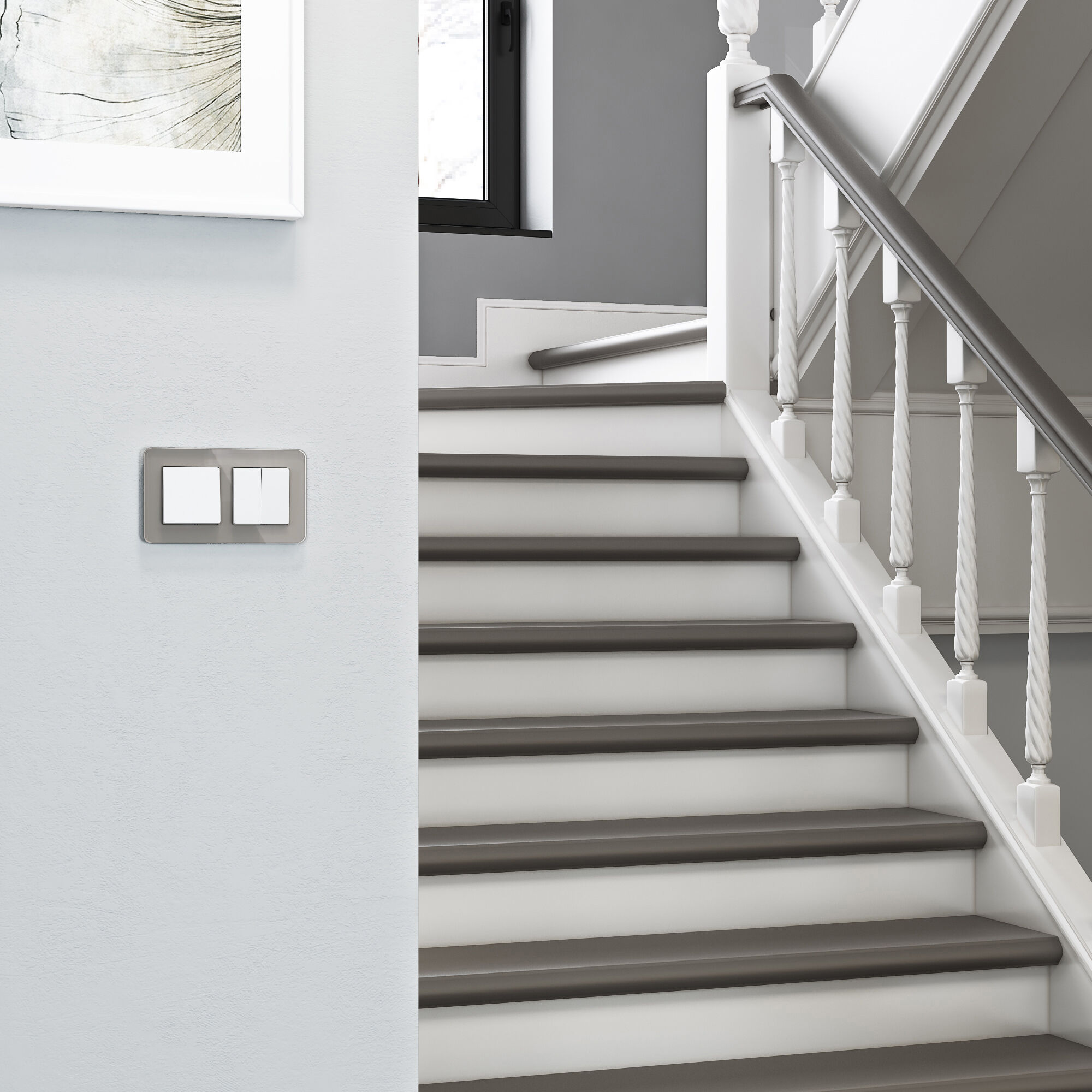 Рамка из стекла на 2 поста Elite дымчатый Werkel