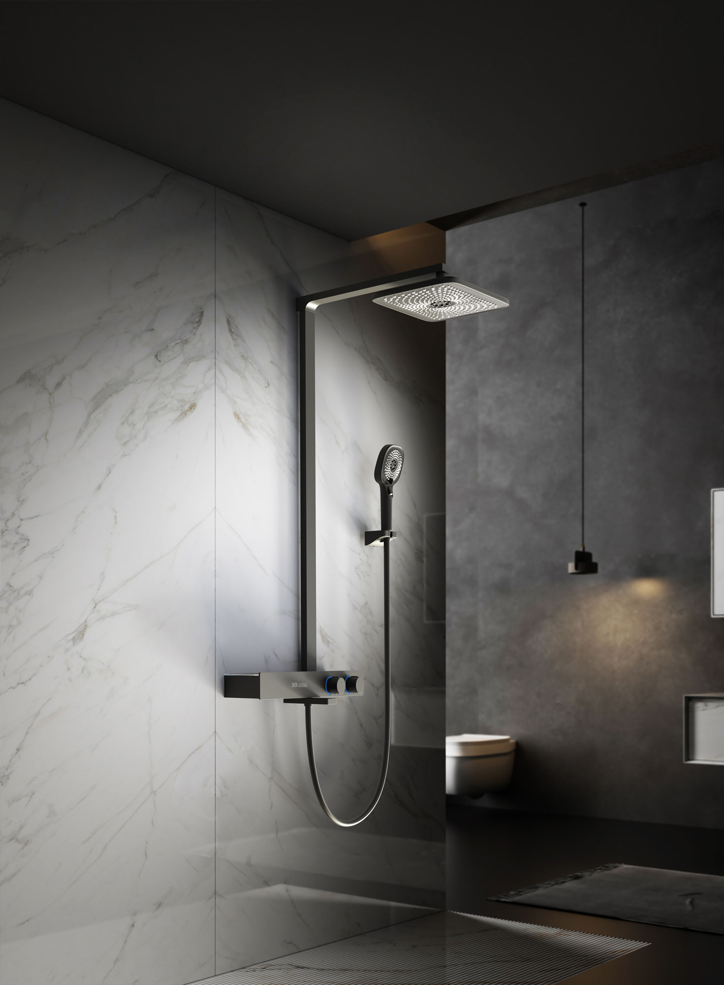 Душевая стойка Vincea Inspire VSFS-3I13TMB настенная цвет черный матовый