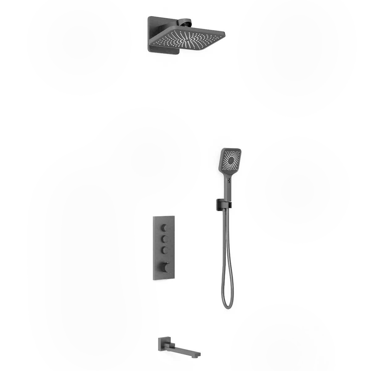 Душевая система Vincea VSFW-433TI4GM встраиваемая в стену цвет вороненая сталь