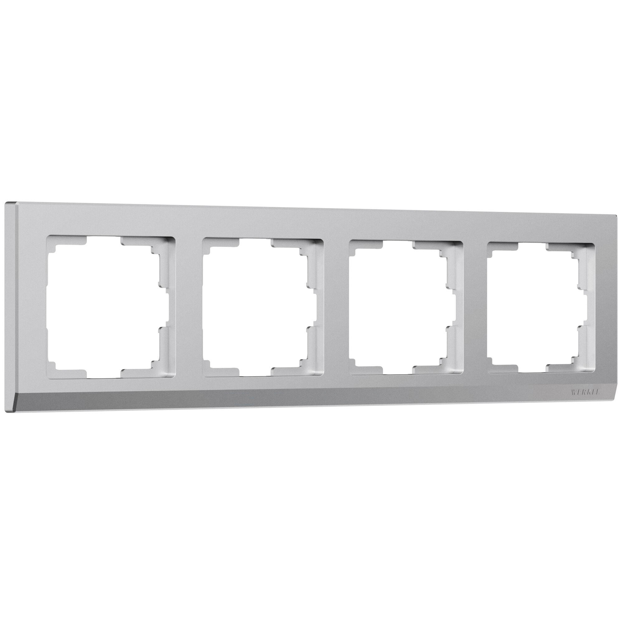 Рамка на 4 поста Stark (серебряный матовый) Werkel