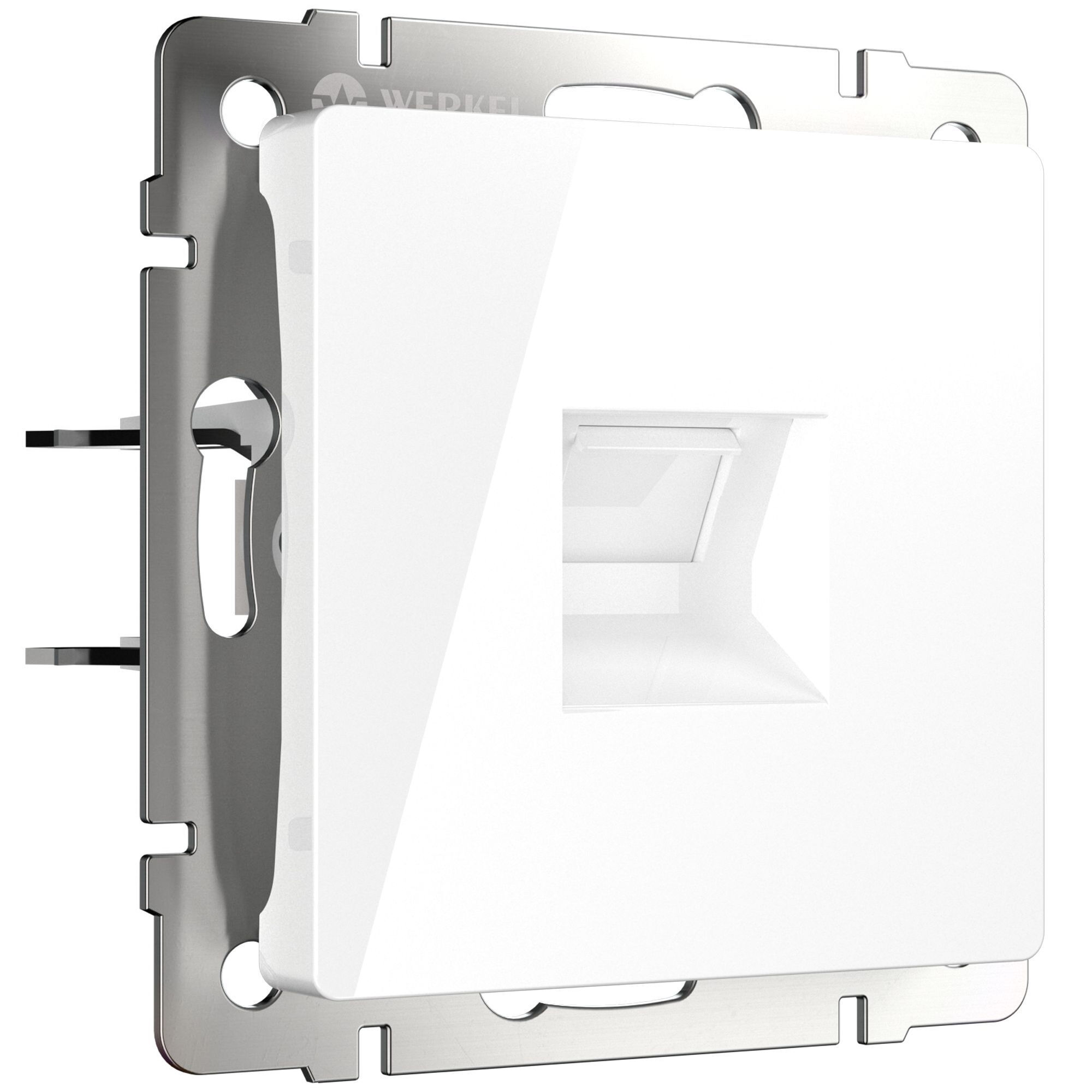 Телефонная розетка RJ-11 (белая глянцевая) Werkel