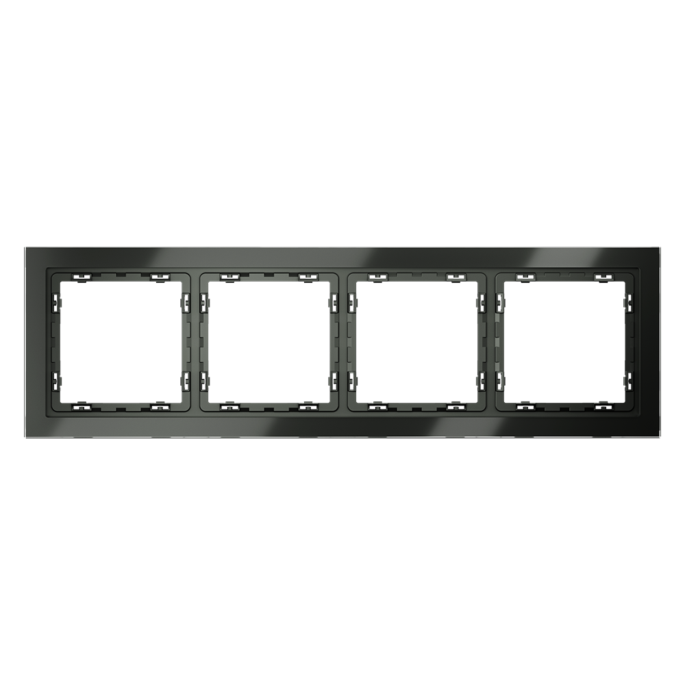 Рамка стеклянная VOLTUM S70 на 4 поста, (титан, стекло)