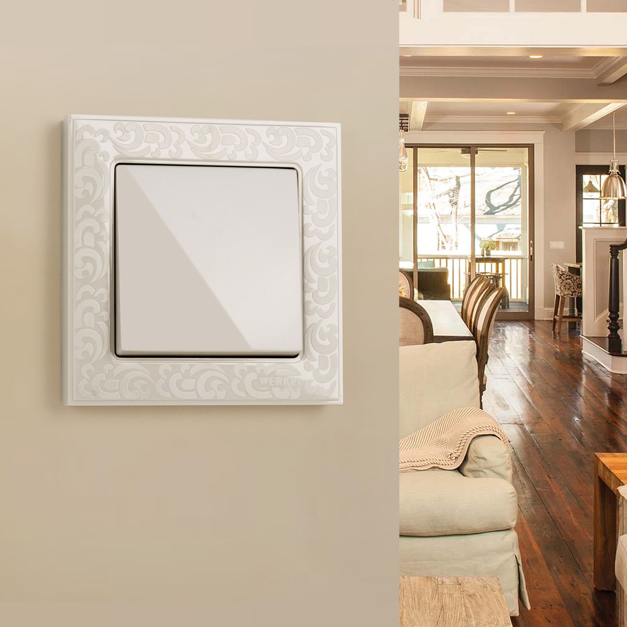 Перекрестный выключатель одноклавишный (слоновая кость) Werkel