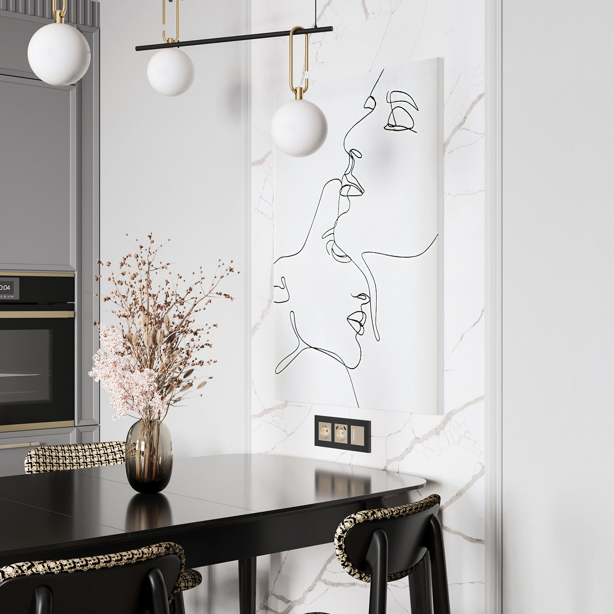 Рамка на 3 поста Slab (черный софт) Werkel