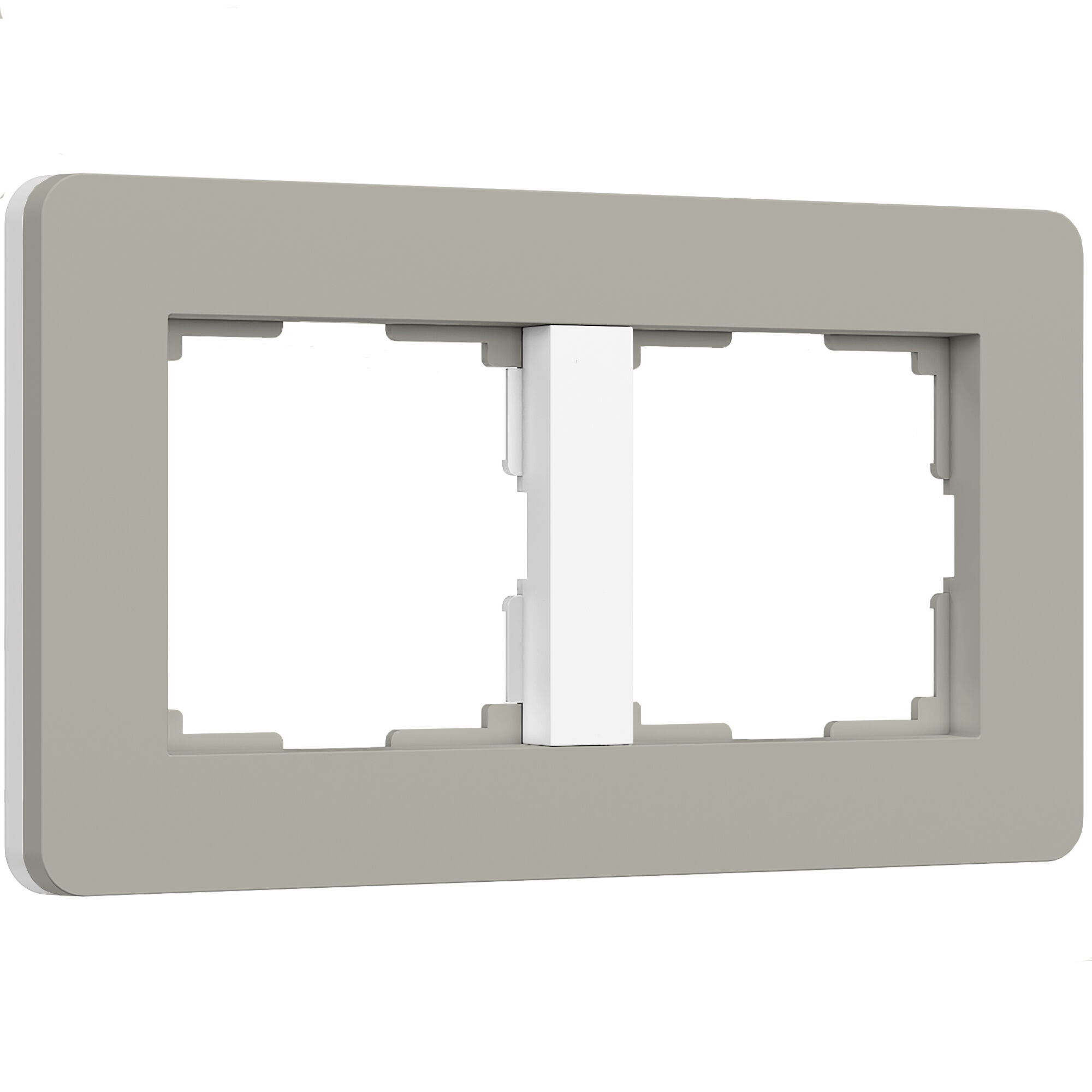 Рамка на 2 поста Split (дымчатый/белый, soft-touch) Werkel