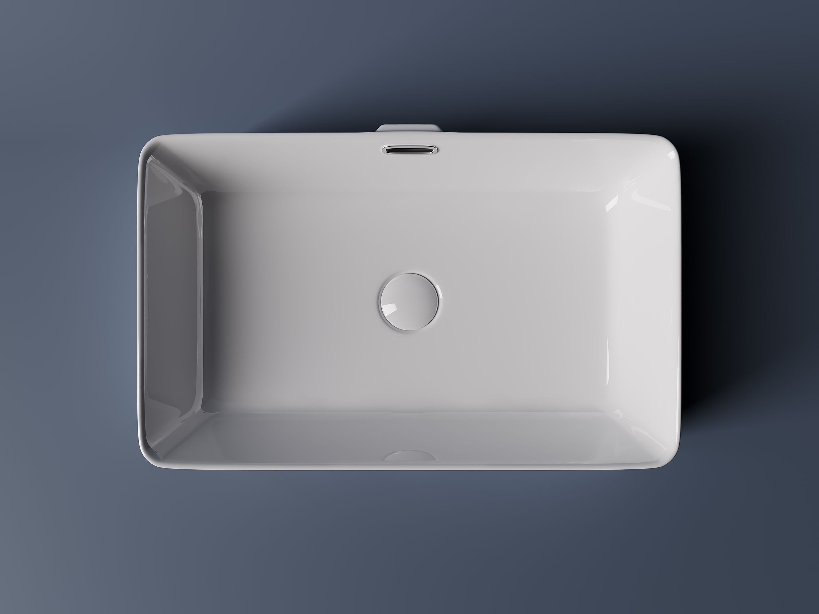 Умывальник чаша накладная прямоугольная со сливом переливом CN5025