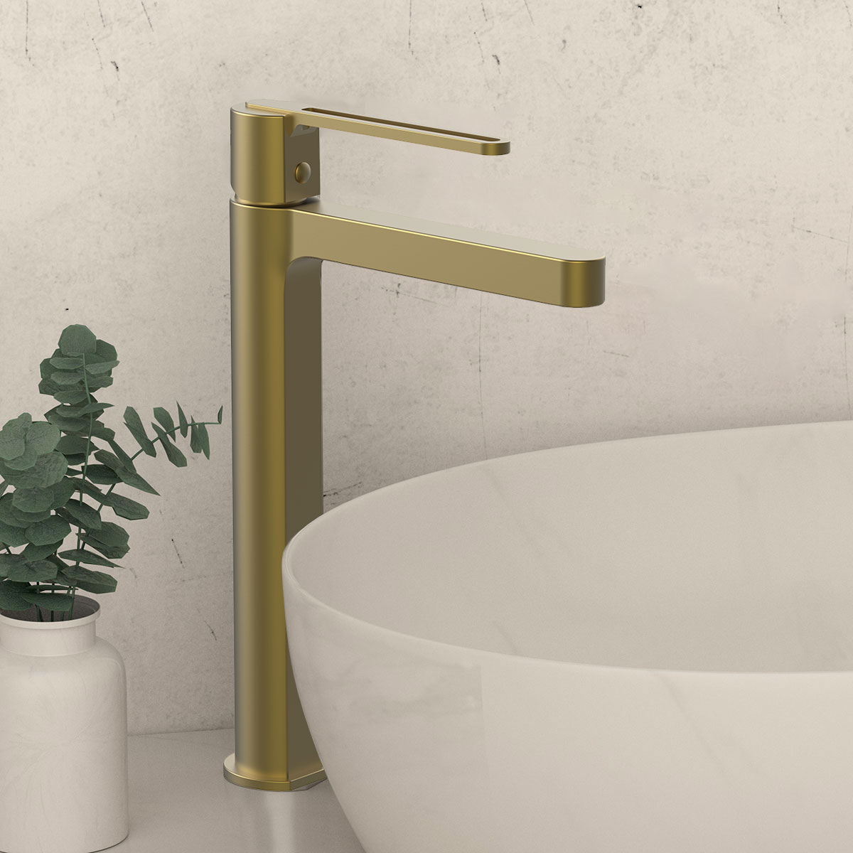 Смеситель Vincea Rondo VBF-1R2BG на столешницу брашированное золото