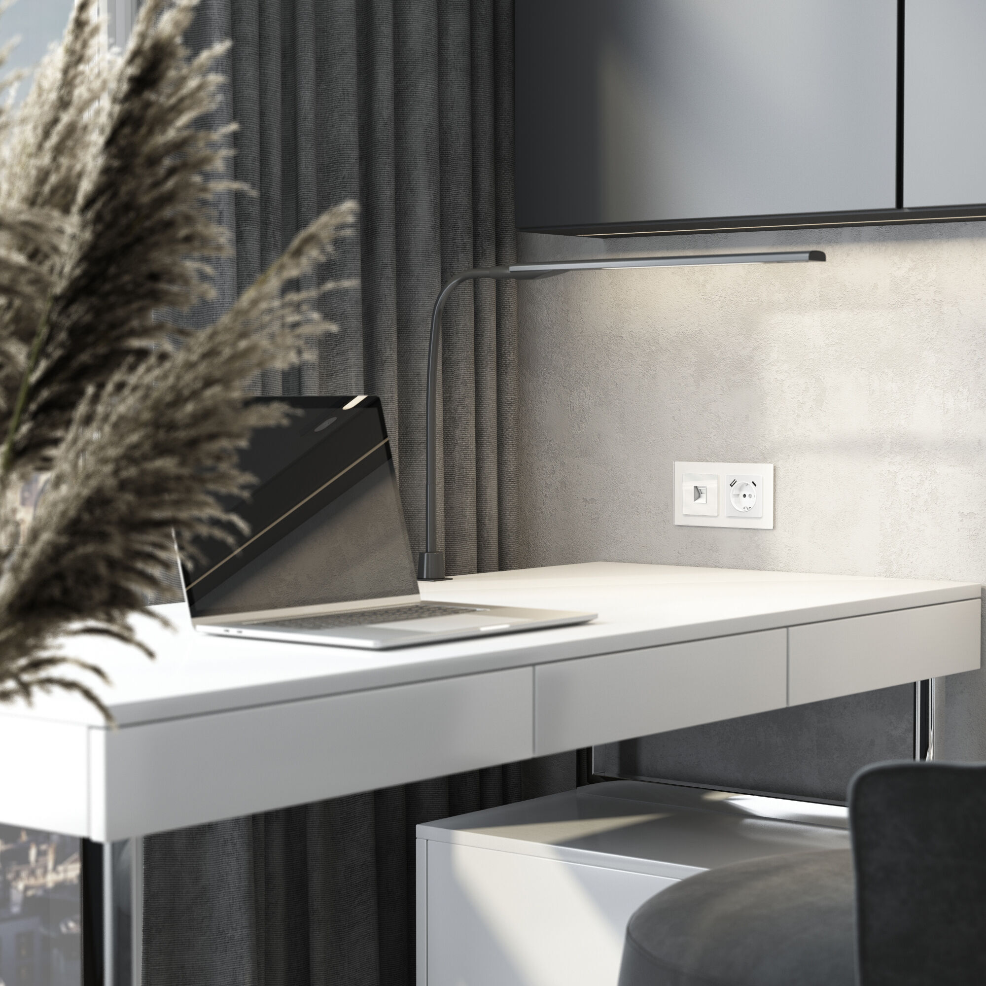 Розетка Ethernet RJ-45 (белый акрил) Werkel