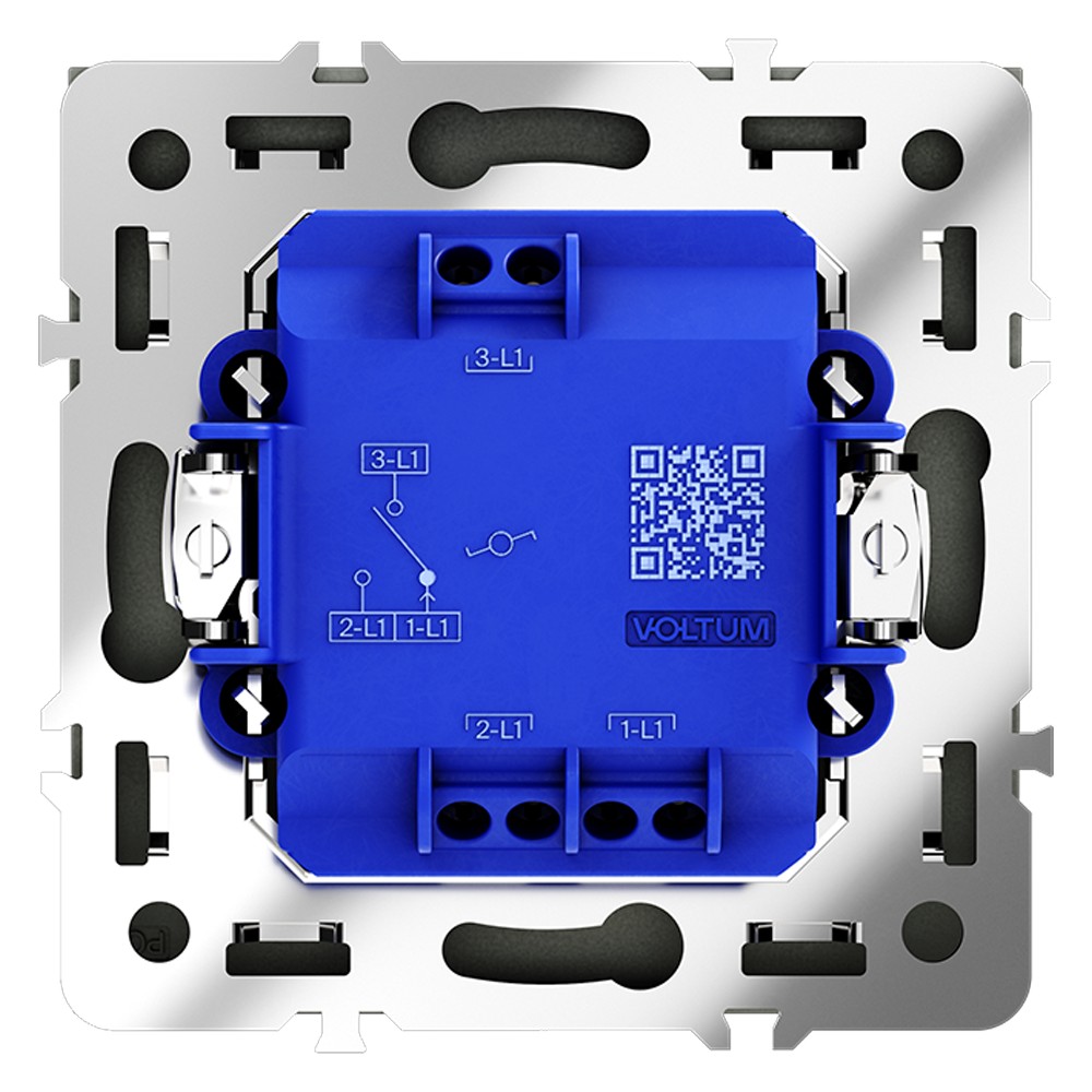 Проходной переключатель встраиваемый VOLTUM S70 одноклавишный 10А, (графит)