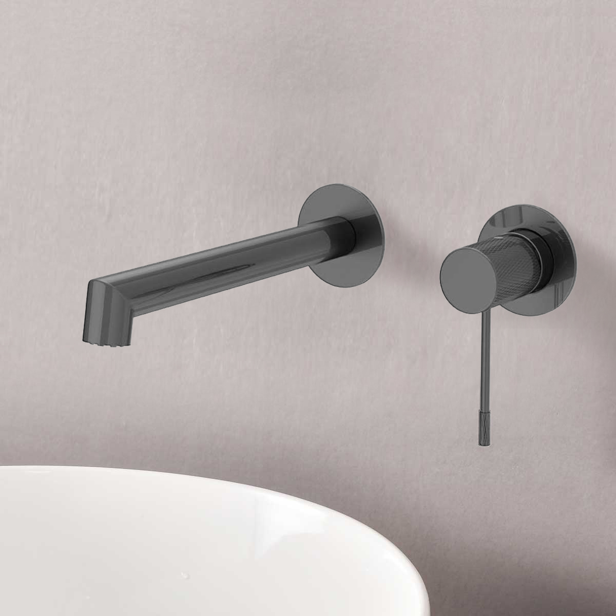 Смеситель Vincea Desire VBFW-1D1GM настенный вороненая сталь