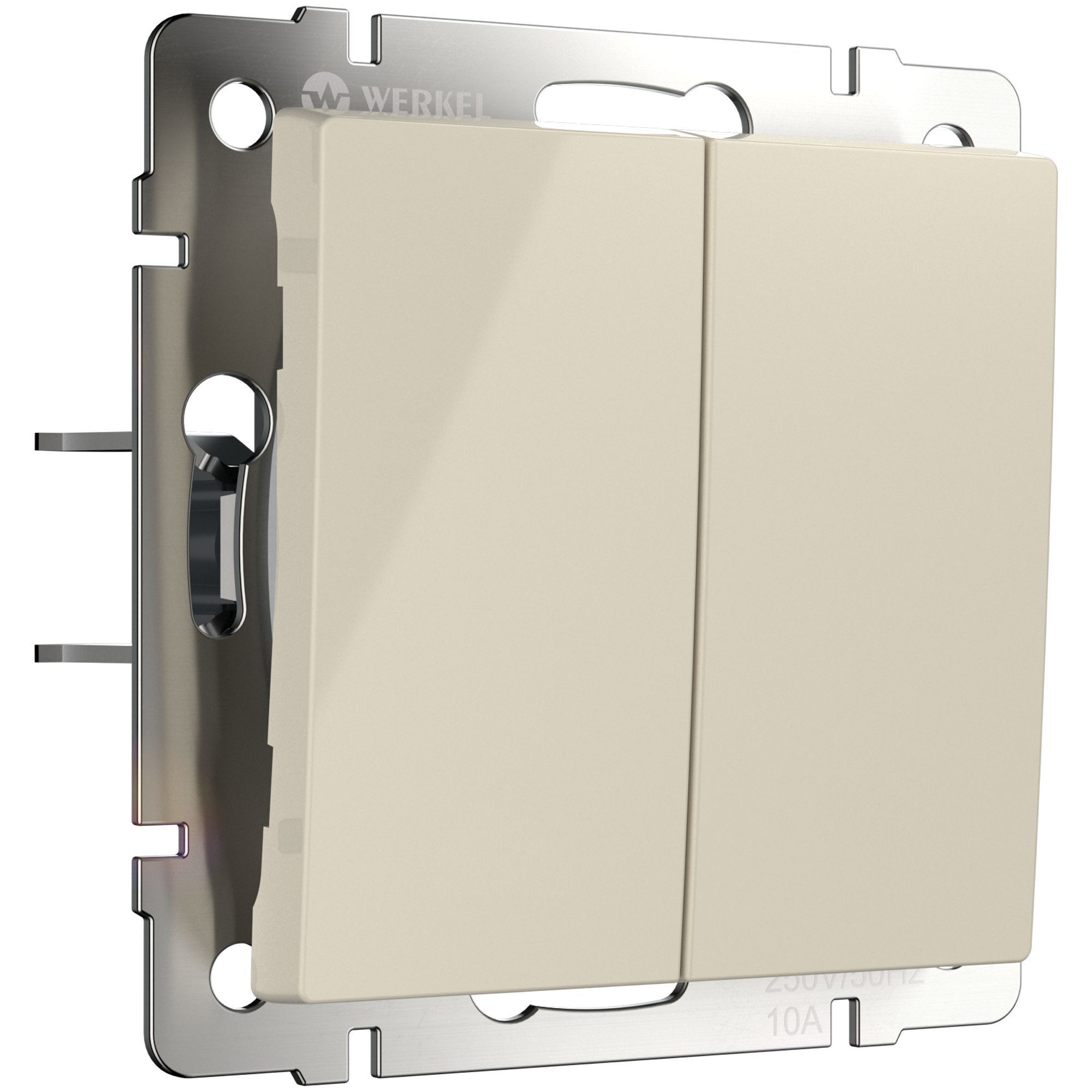 Выключатель двухклавишный с самовозвратом (слоновая кость) Werkel