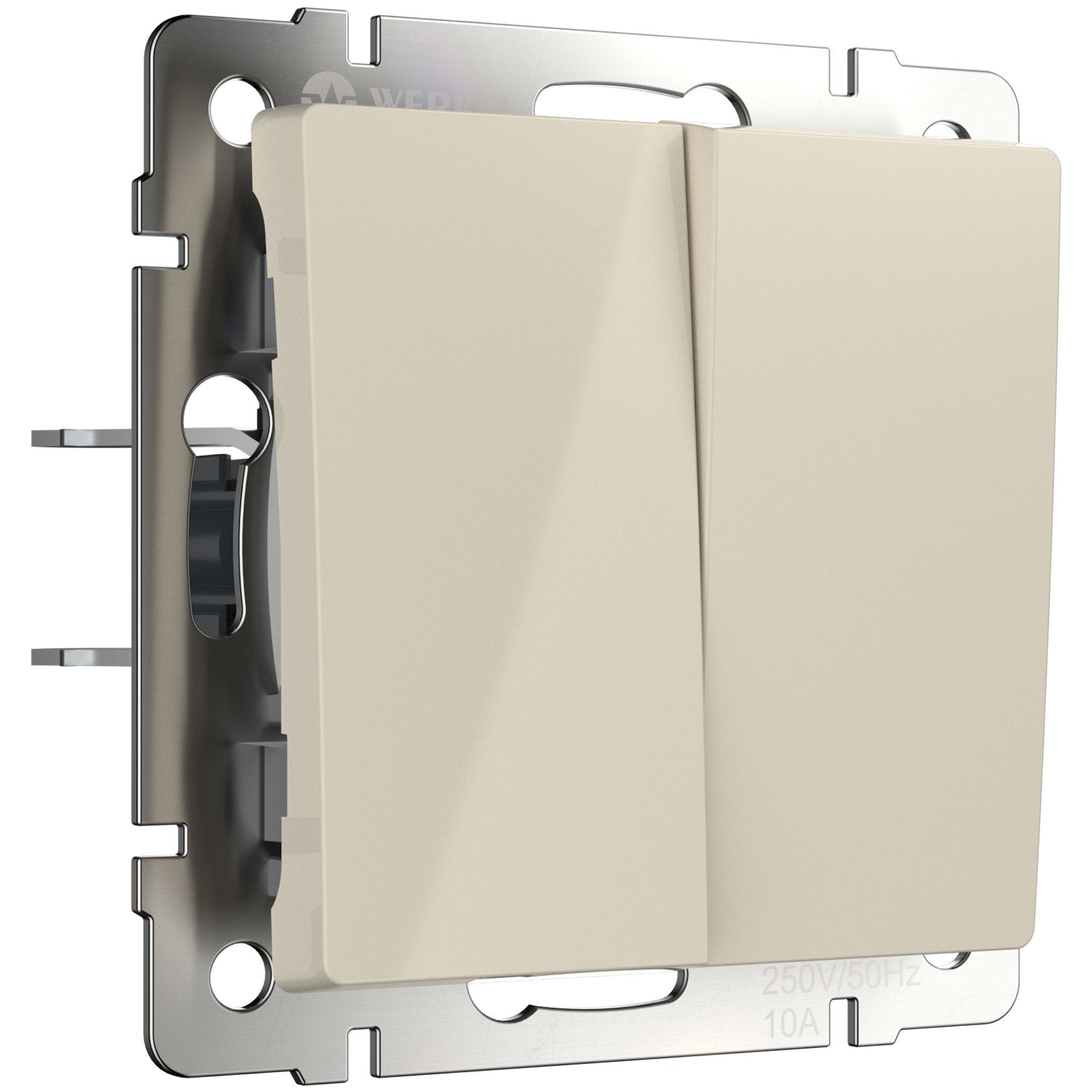 Перекрестный переключатель двухклавишный (слоновая кость) Werkel