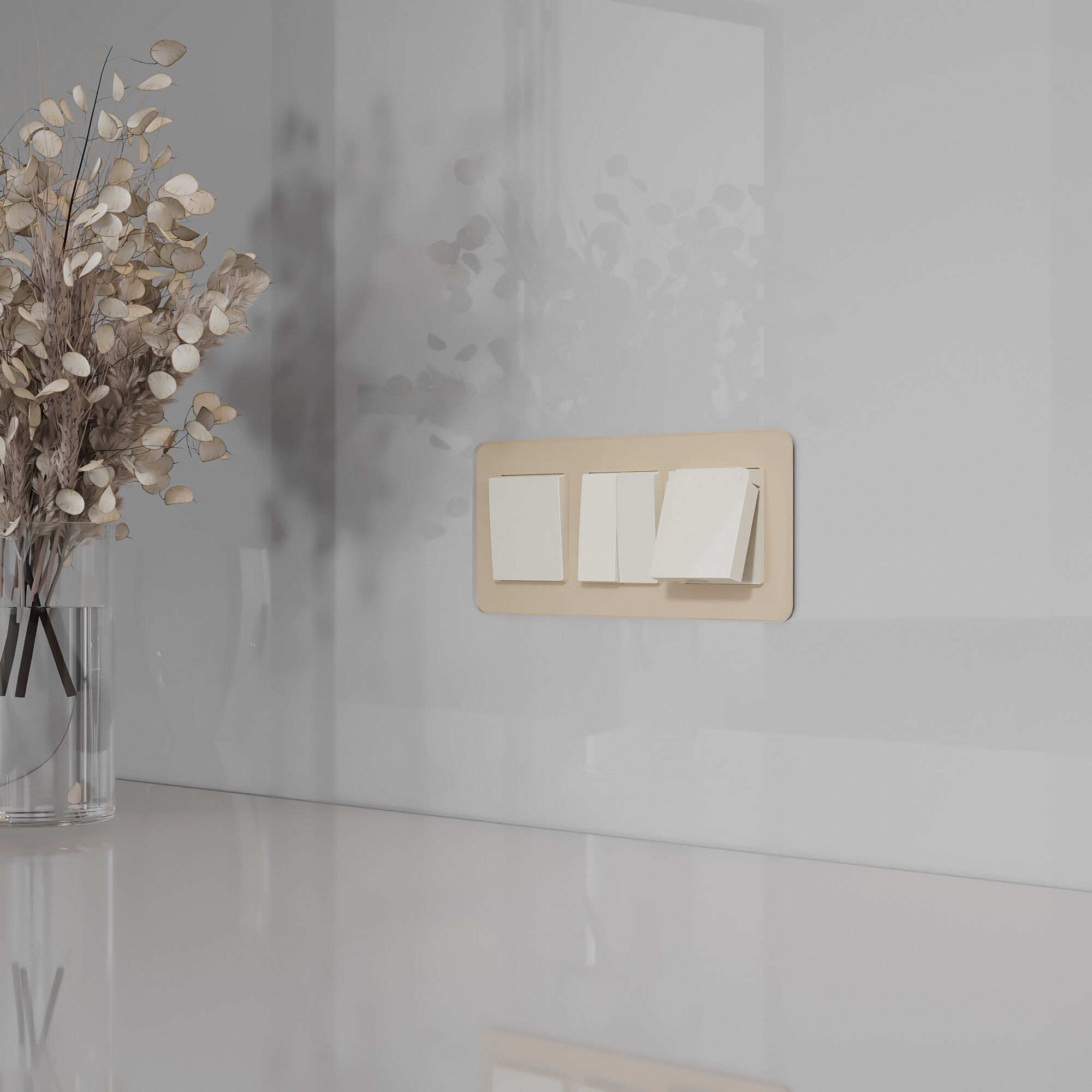 Розетка влагозащ. с зазем. с защит. крышкой и шторками N (слоновая кость) Werkel