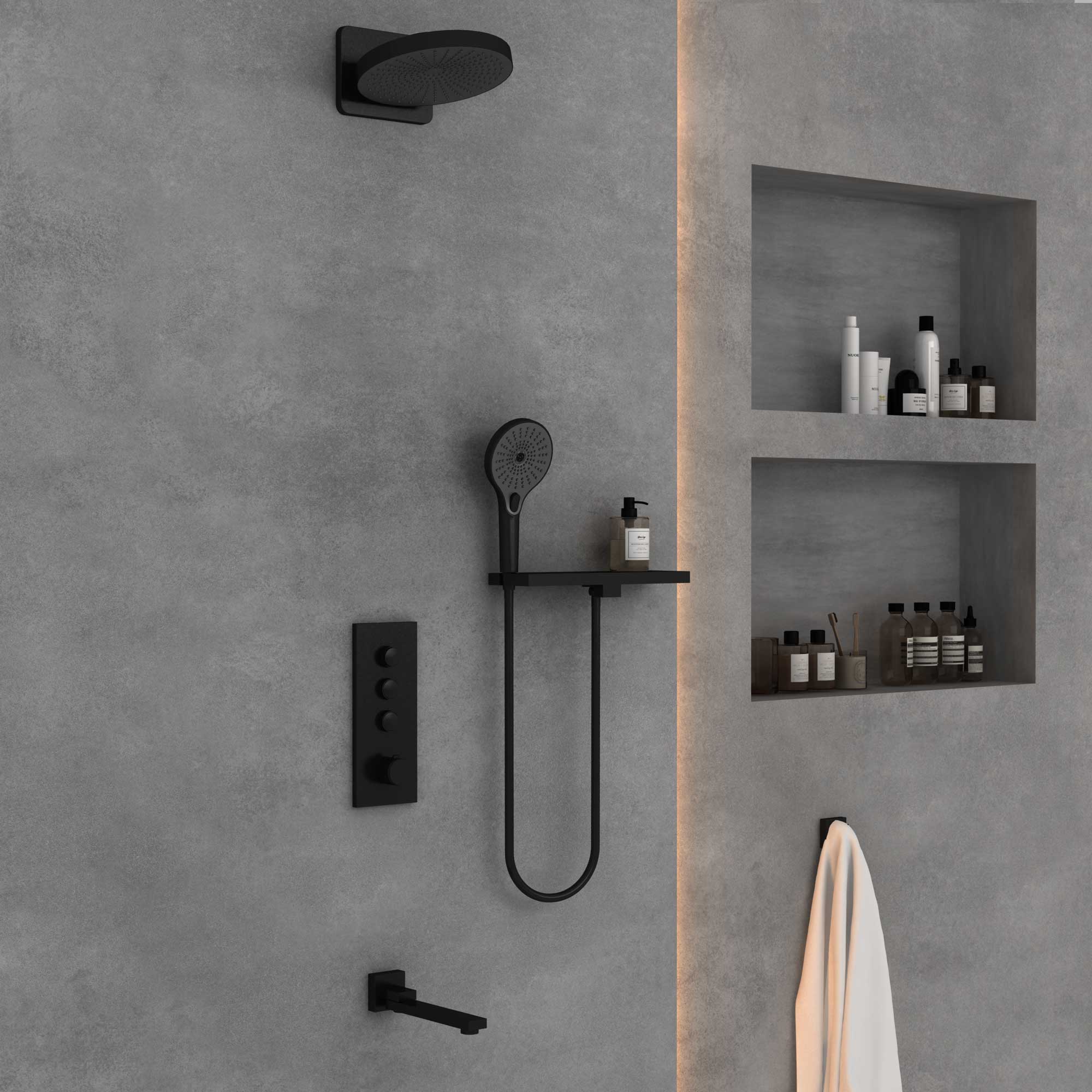 Душевая система Vincea VSFW-433TI2RMB встраиваемая в стену цвет черный матовый