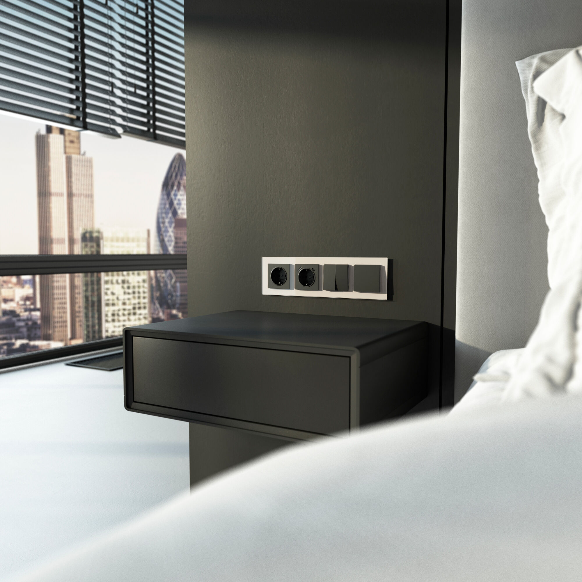 Рамка на 4 поста (дымчатый,стекло) Werkel