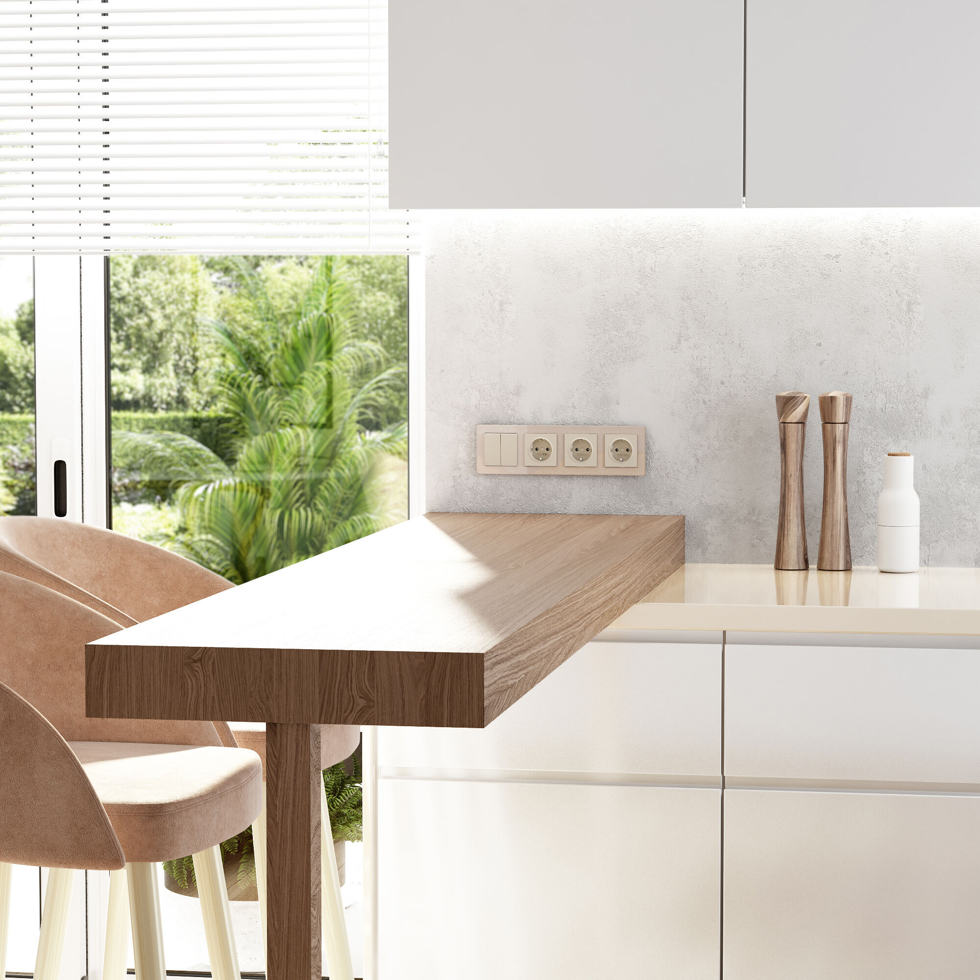 Рамка на 4 поста Acrylic (айвори) Werkel