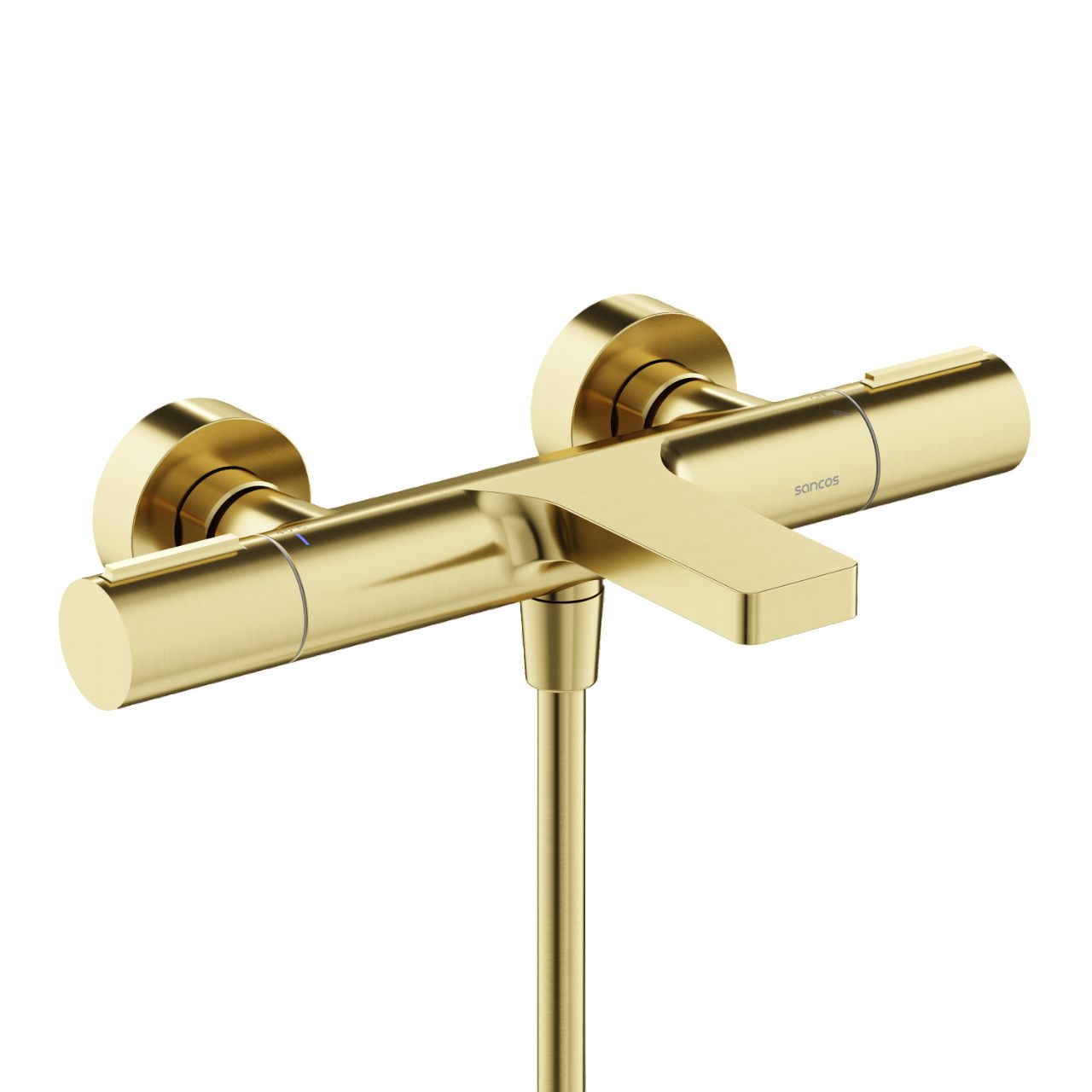 Термостатический смеситель для ванны с душем Etna, брашированное золото, PVD покрытие SC9006BG