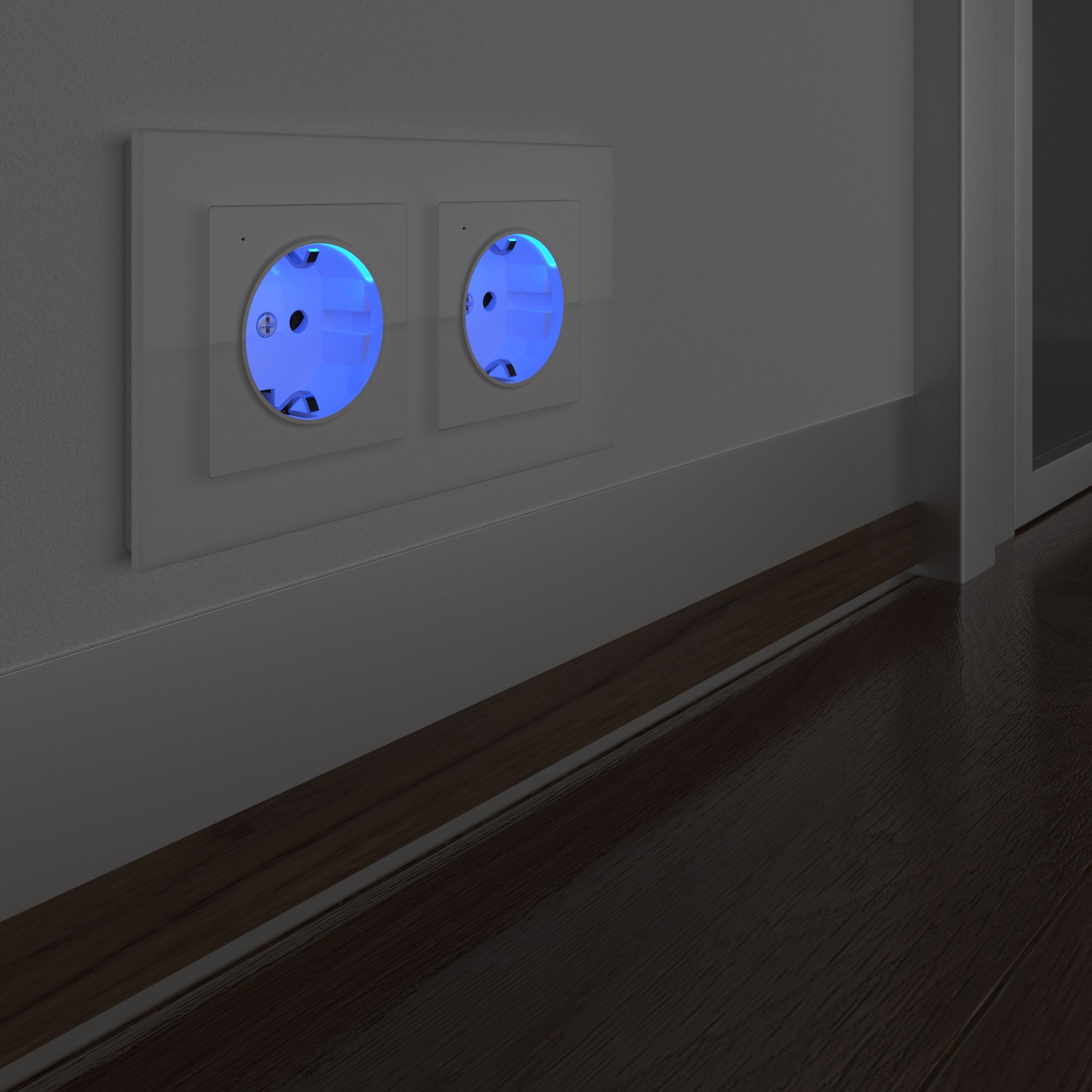 Розетка с подсветкой (белая глянцевая) Werkel