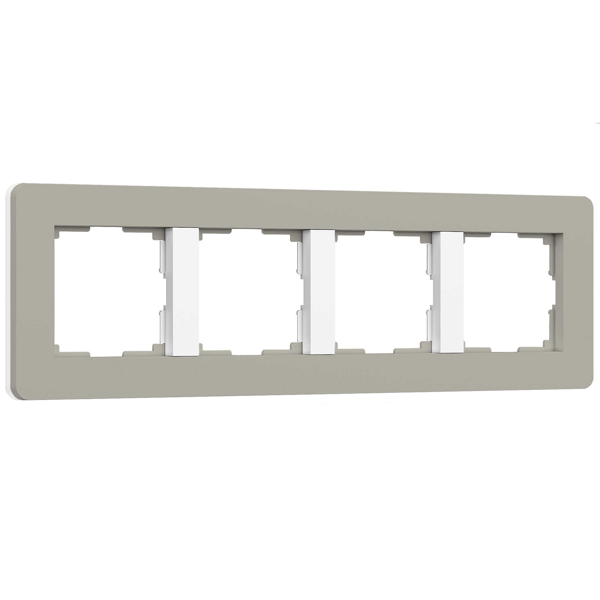 Рамка на 4 поста Split (дымчатый/белый, soft-touch) Werkel
