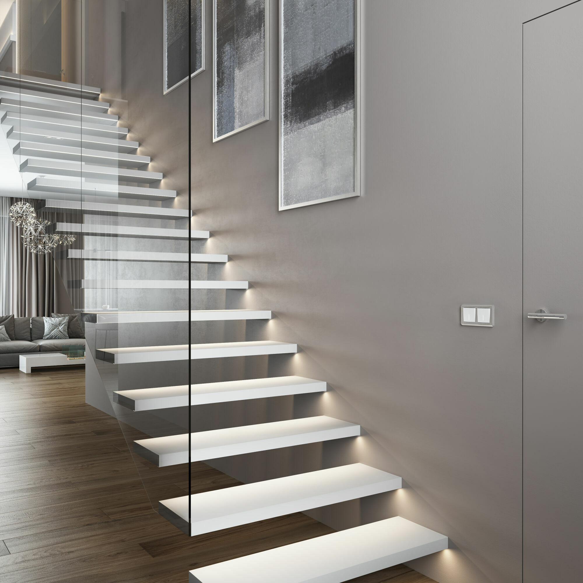 Выключатель одноклавишный с подсветкой (белый матовый) Werkel