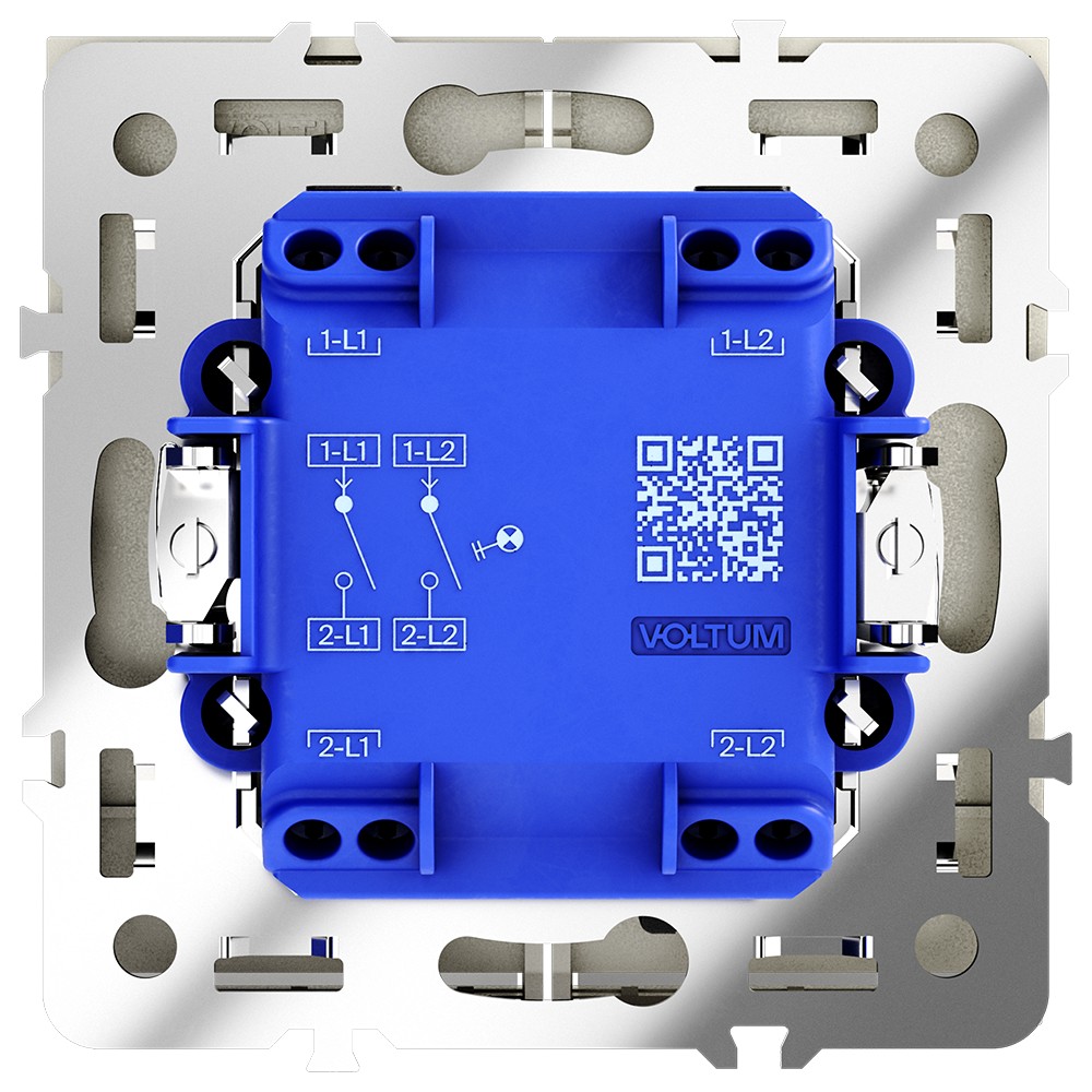 Выключатель встраиваемый VOLTUM S70 двухклавишный с подсветкой 10А, (шелк)