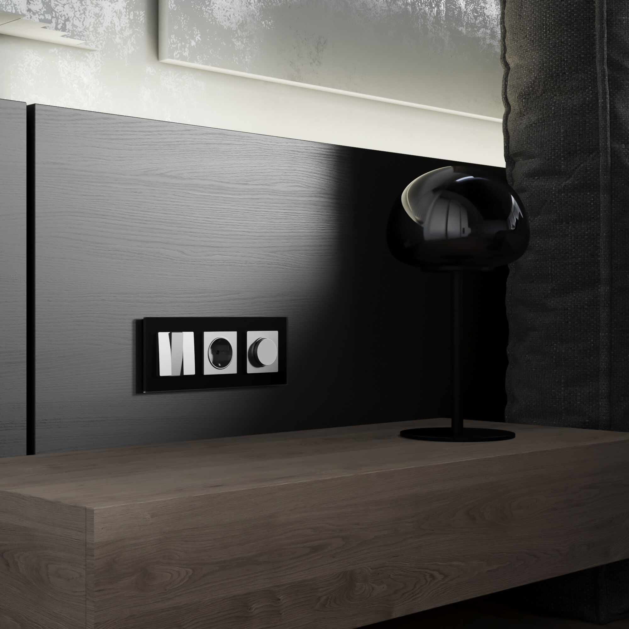 Выключатель трехклавишный (серебряный матовый) Werkel