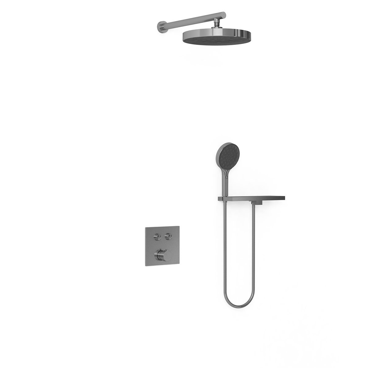 Душевая система Vincea VSFW-4I212RGM встраиваемая в стену цвет вороненая сталь