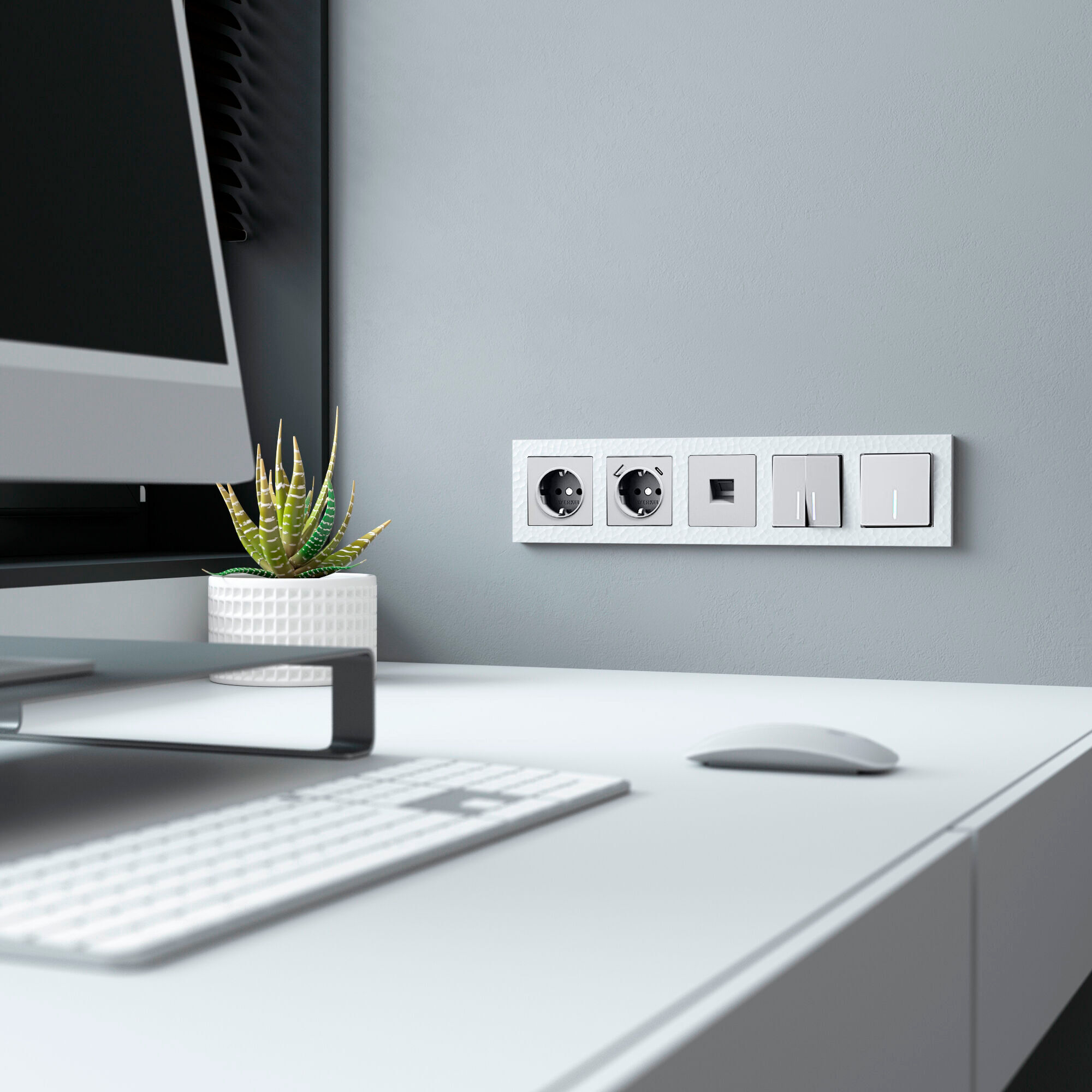 Рамка на 5 постов Hammer (белый) Werkel