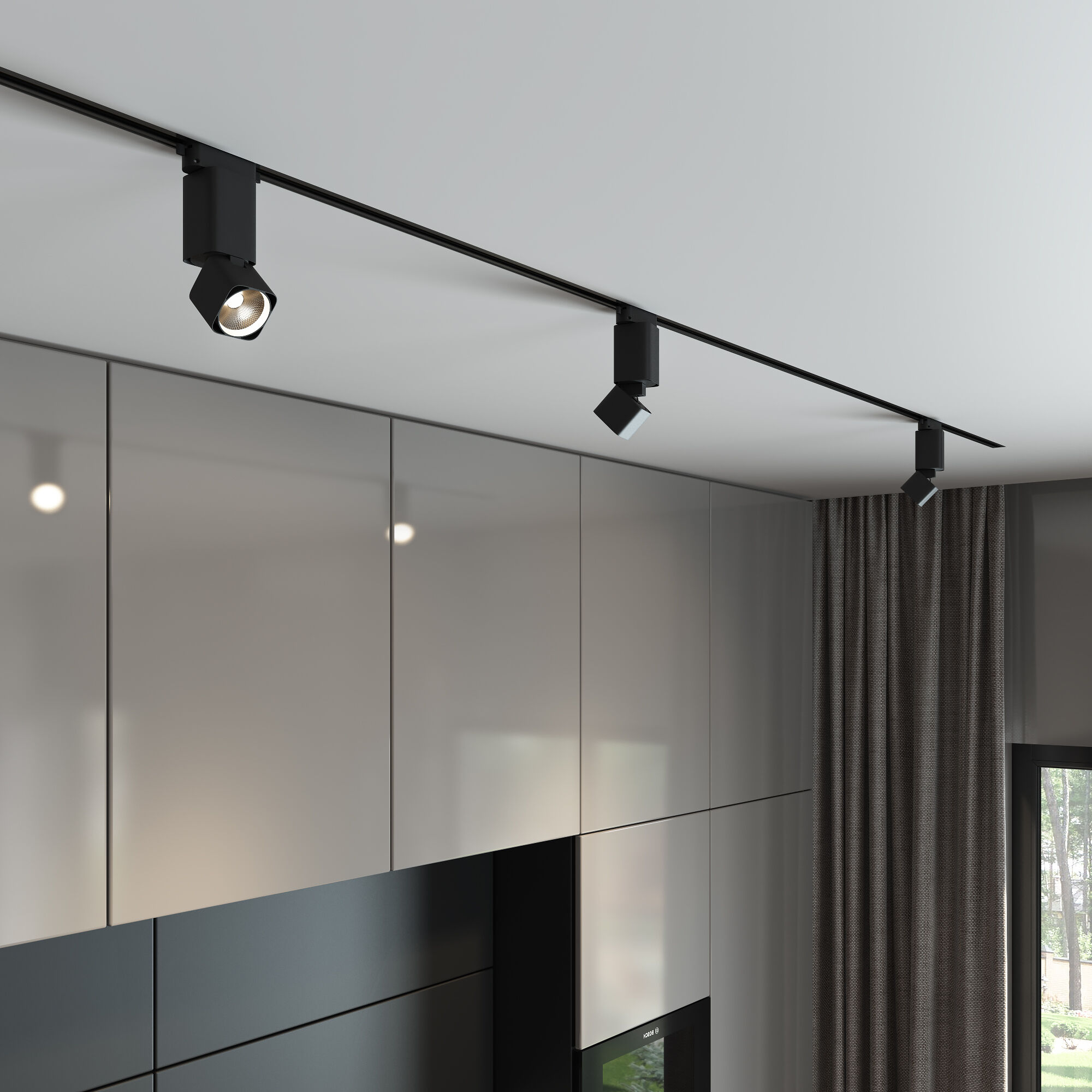 Basic System Трековый поворотный светильник 10W 4200K Cubus черный