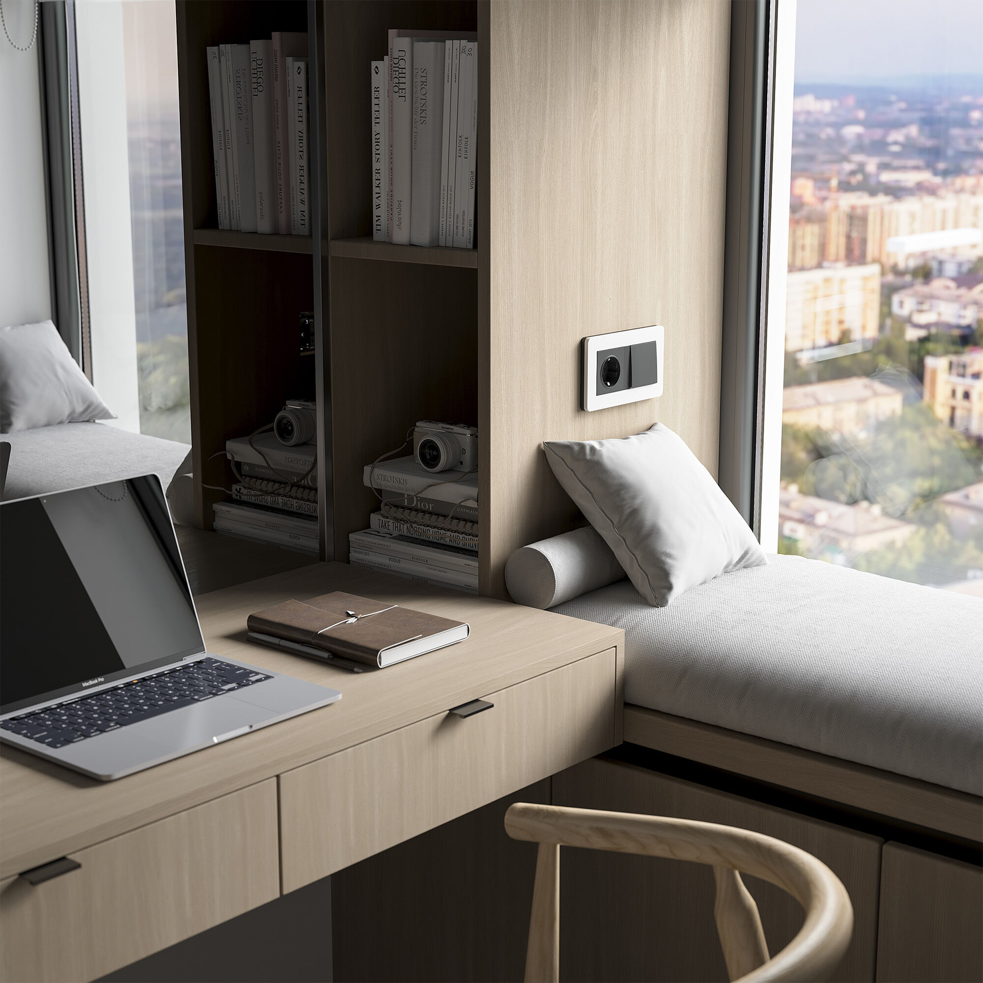 Рамка на 2 поста Split (белый/черный, soft-touch) Werkel